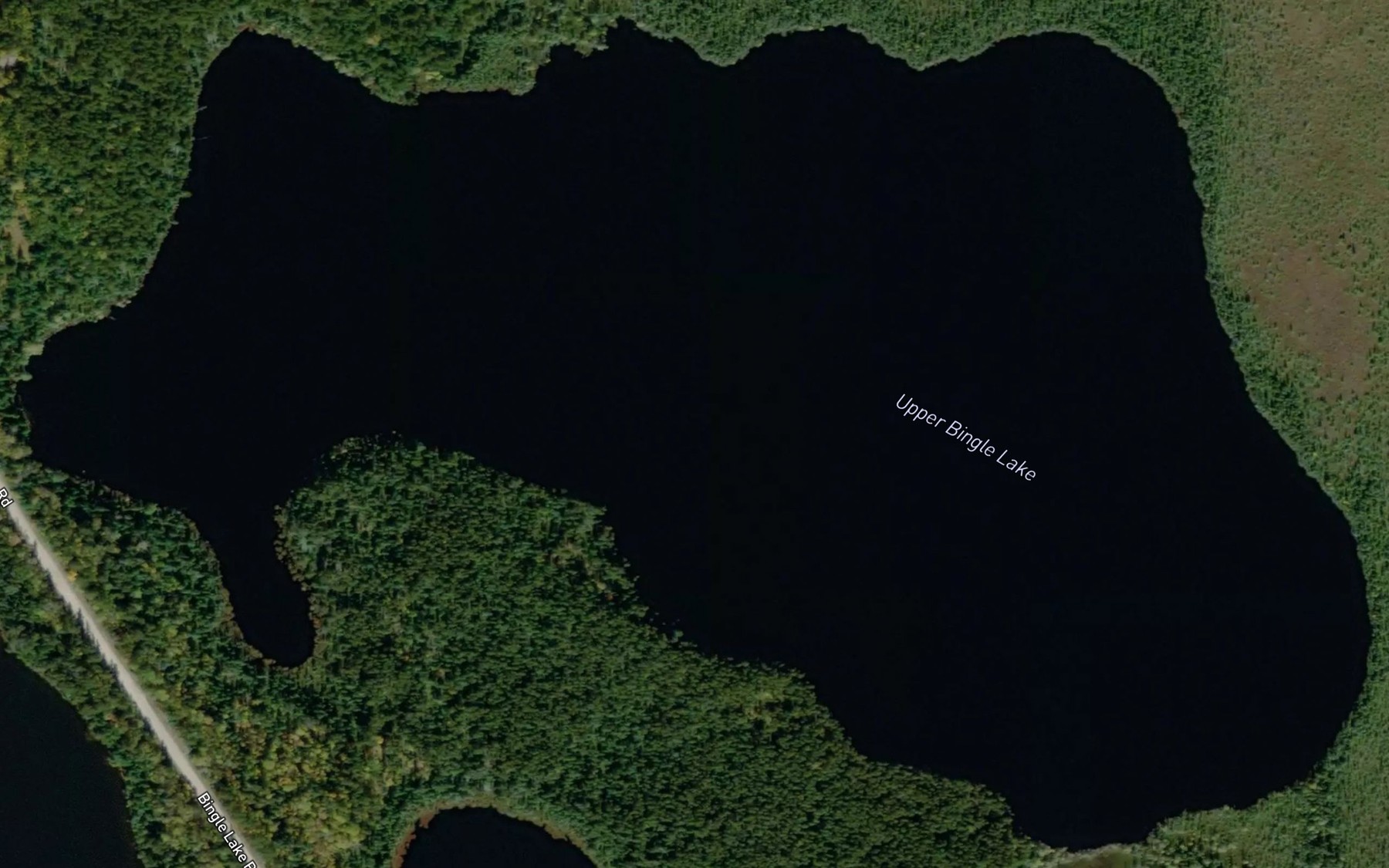 Satellite map of the Upper Bingle Lake