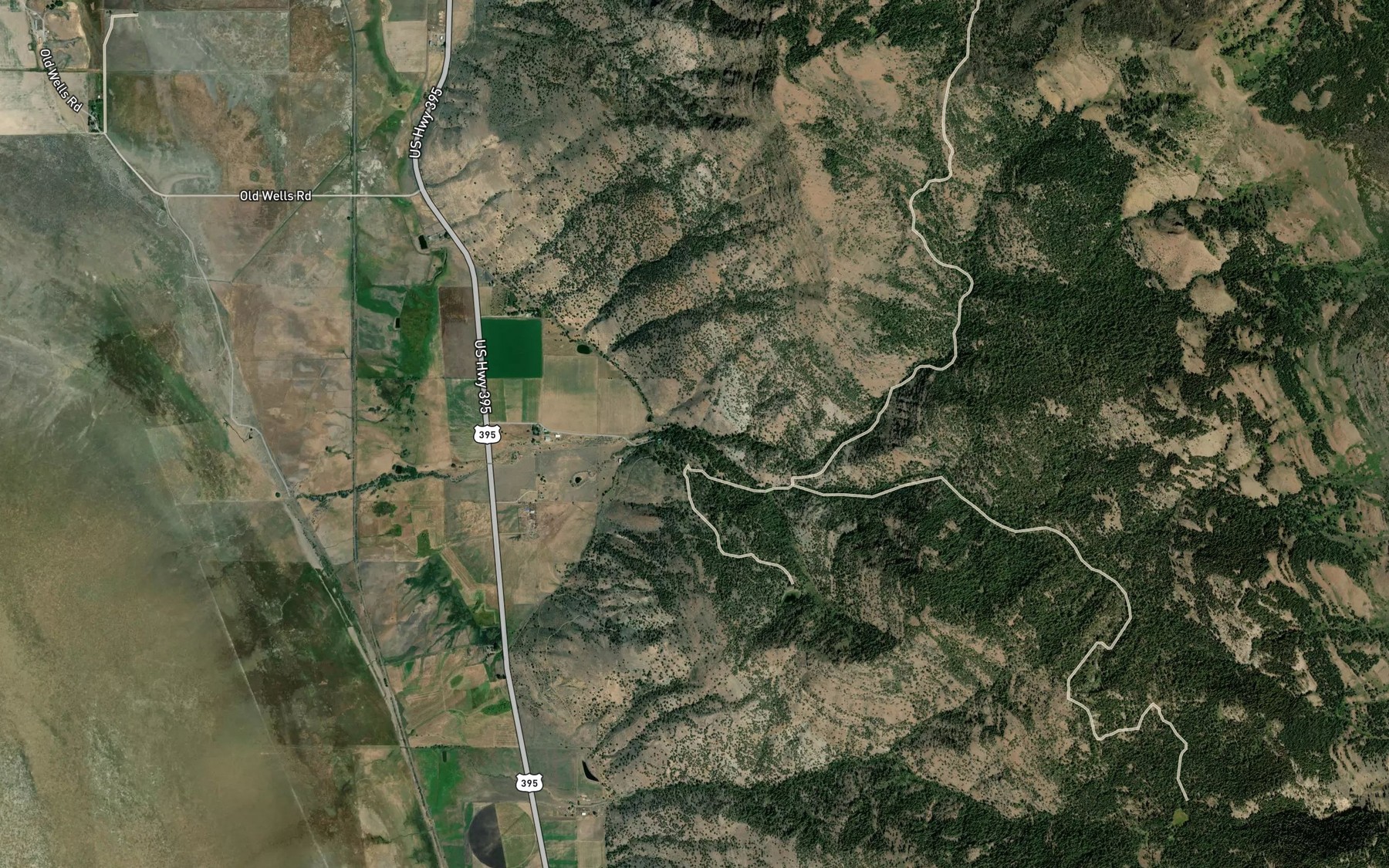Satellite map of the North Fork Cogswell Creek