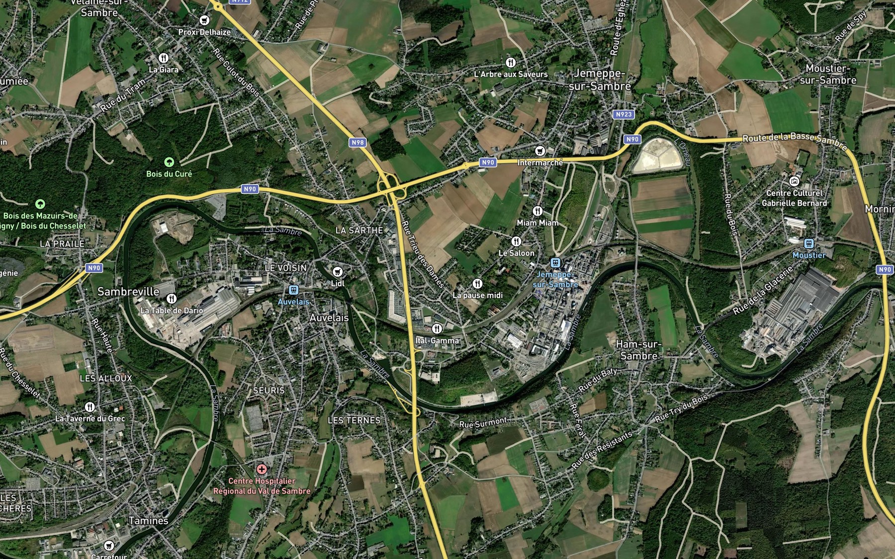 Satellite map of the Ruisseau de Fosse