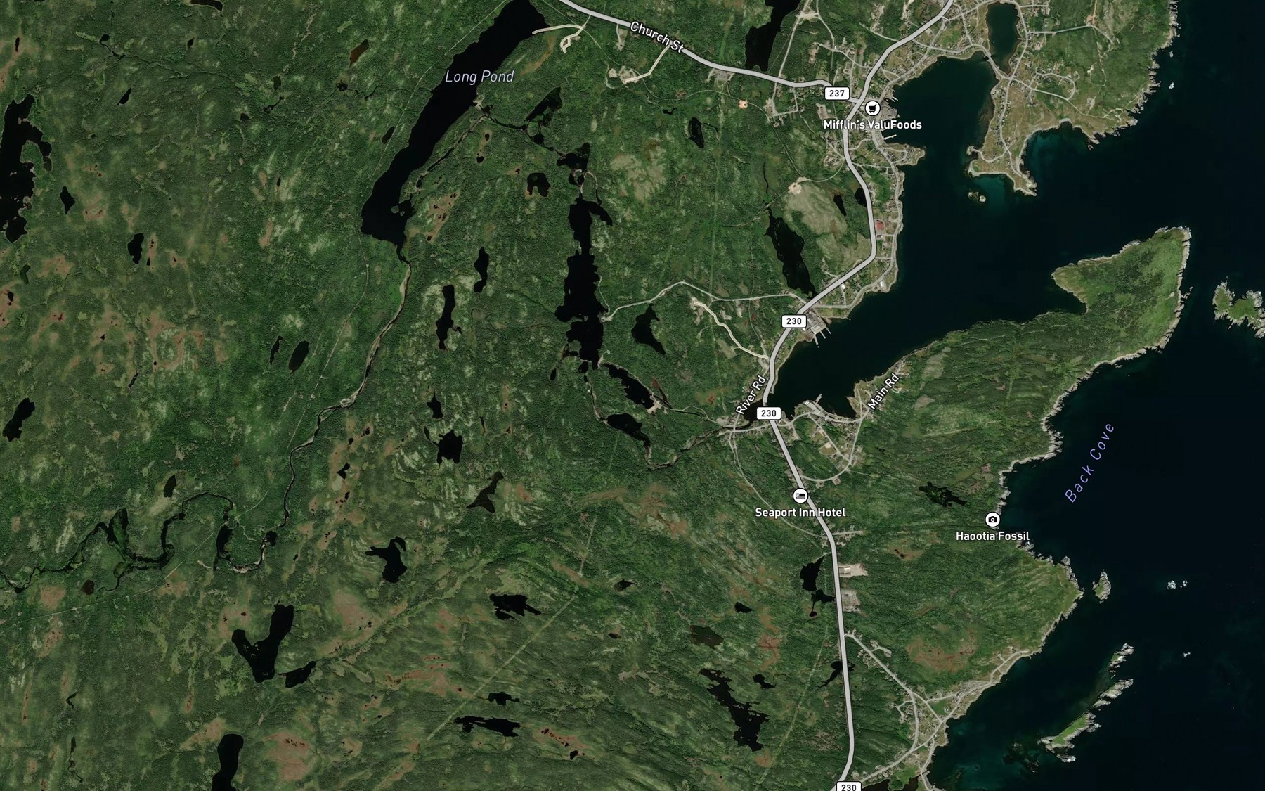 Satellite map of the Whirl Pond