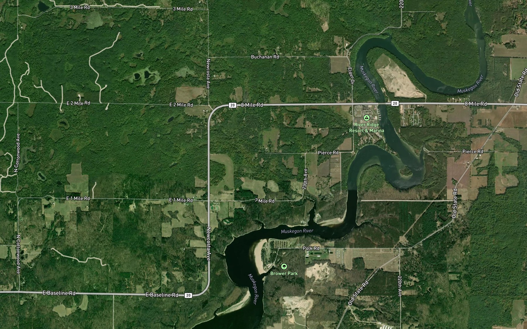 Satellite map of the Little Bear Creek