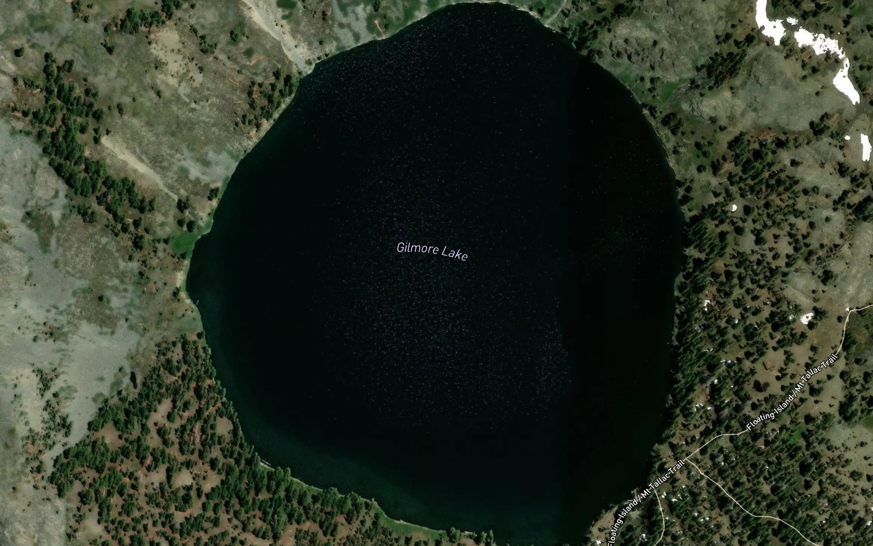 Satellite map of the Gilmore Lake