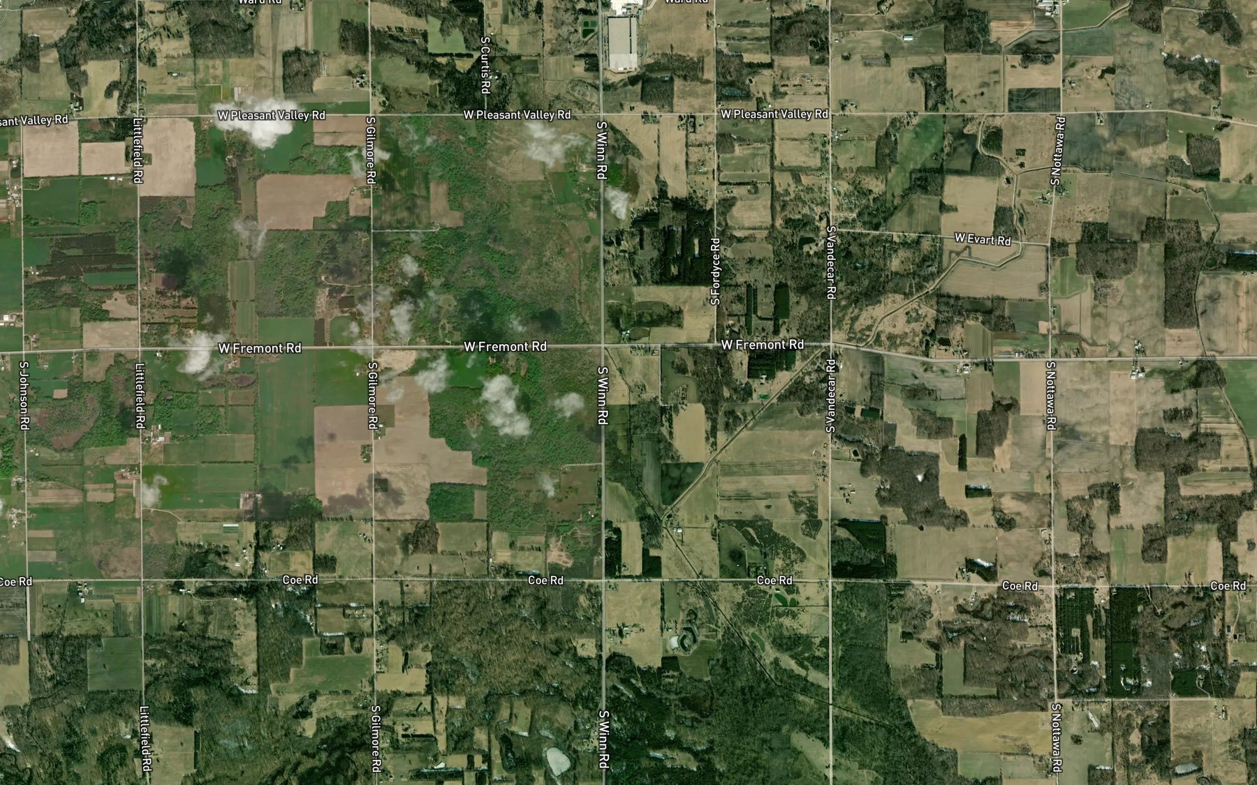 Satellite map of the Cedar Drain