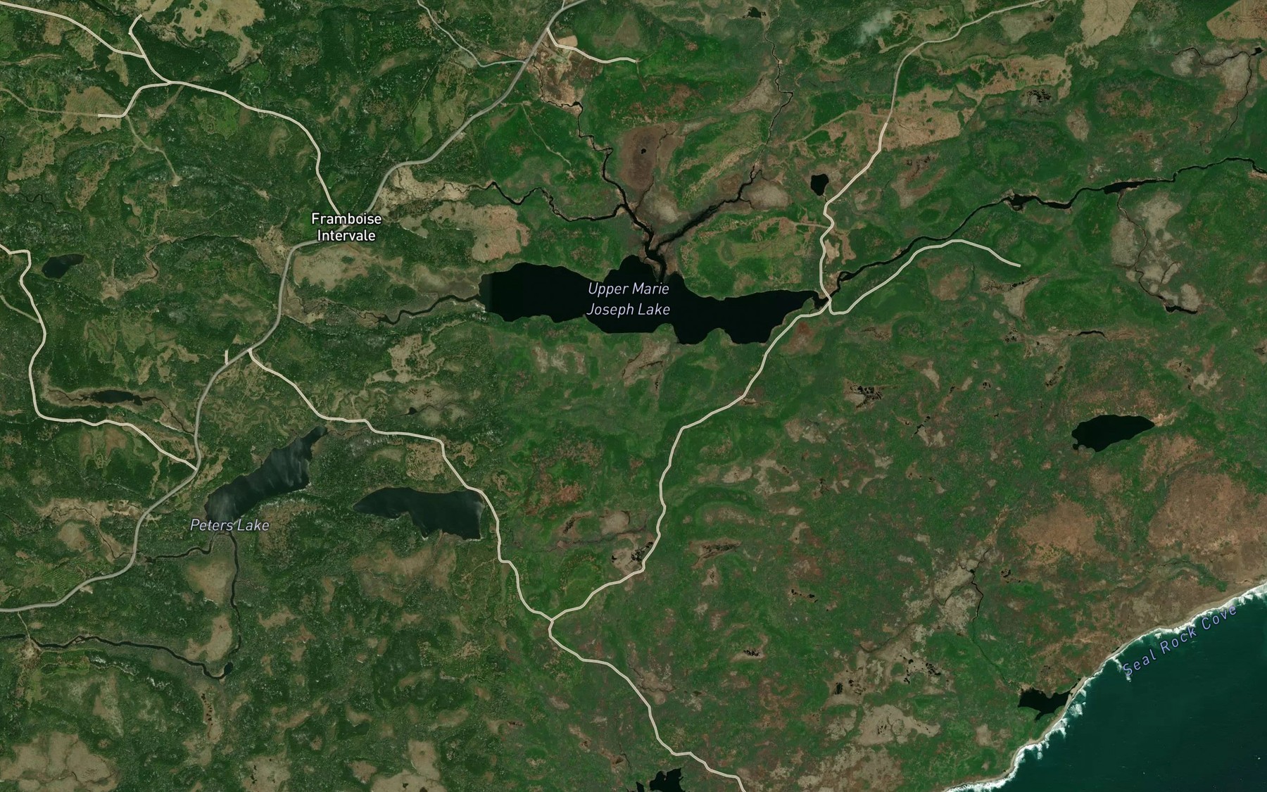 Satellite map of the Klondikes Brook