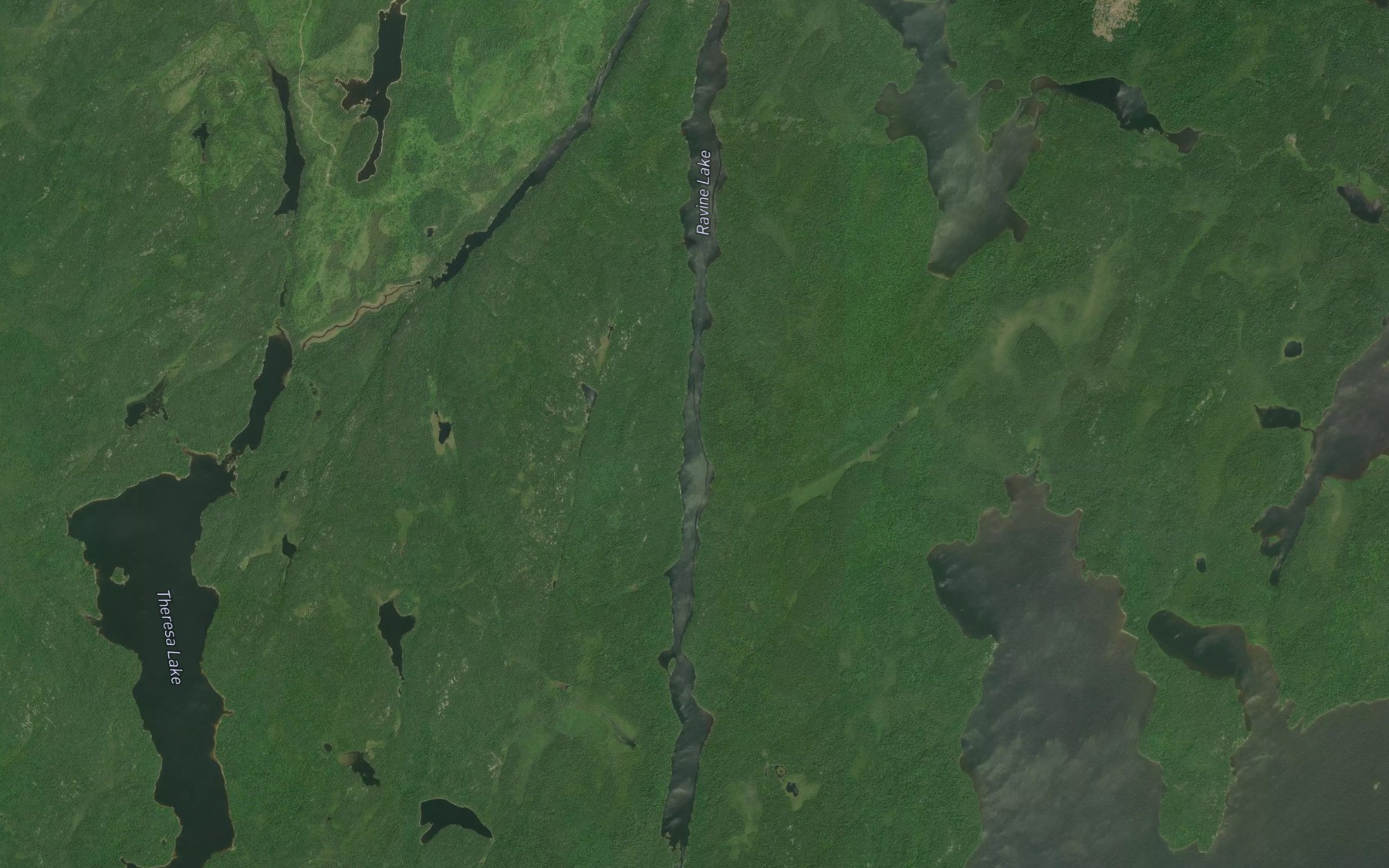 Satellite map of the Ravine Lake