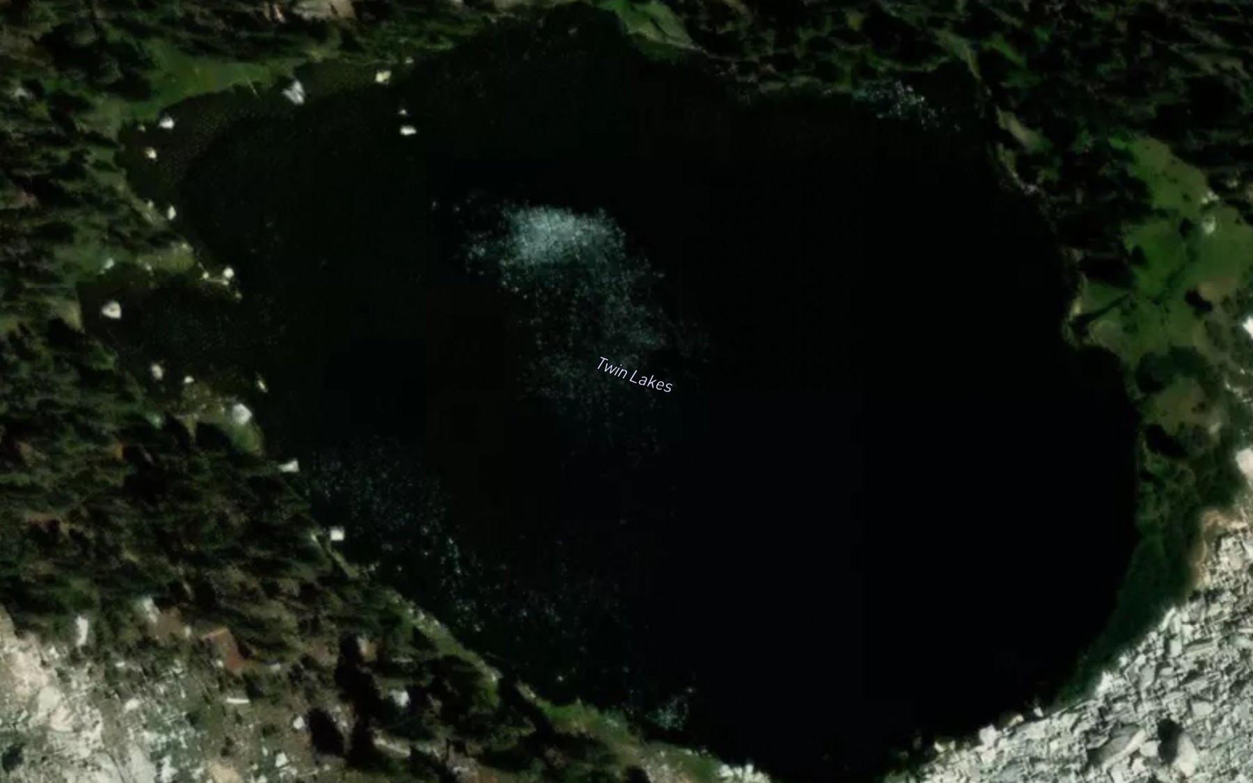 Satellite map of the Twin Lakes