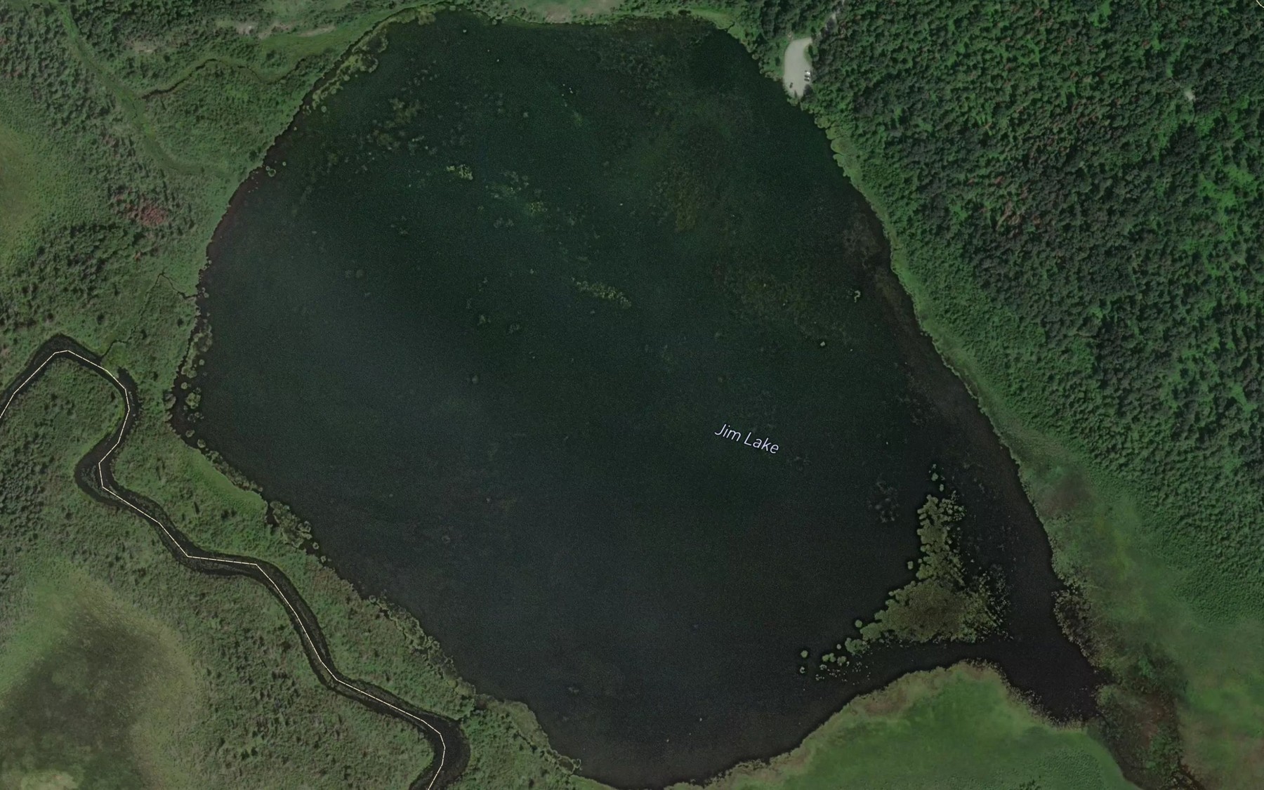 Satellite map of the Jim Lake