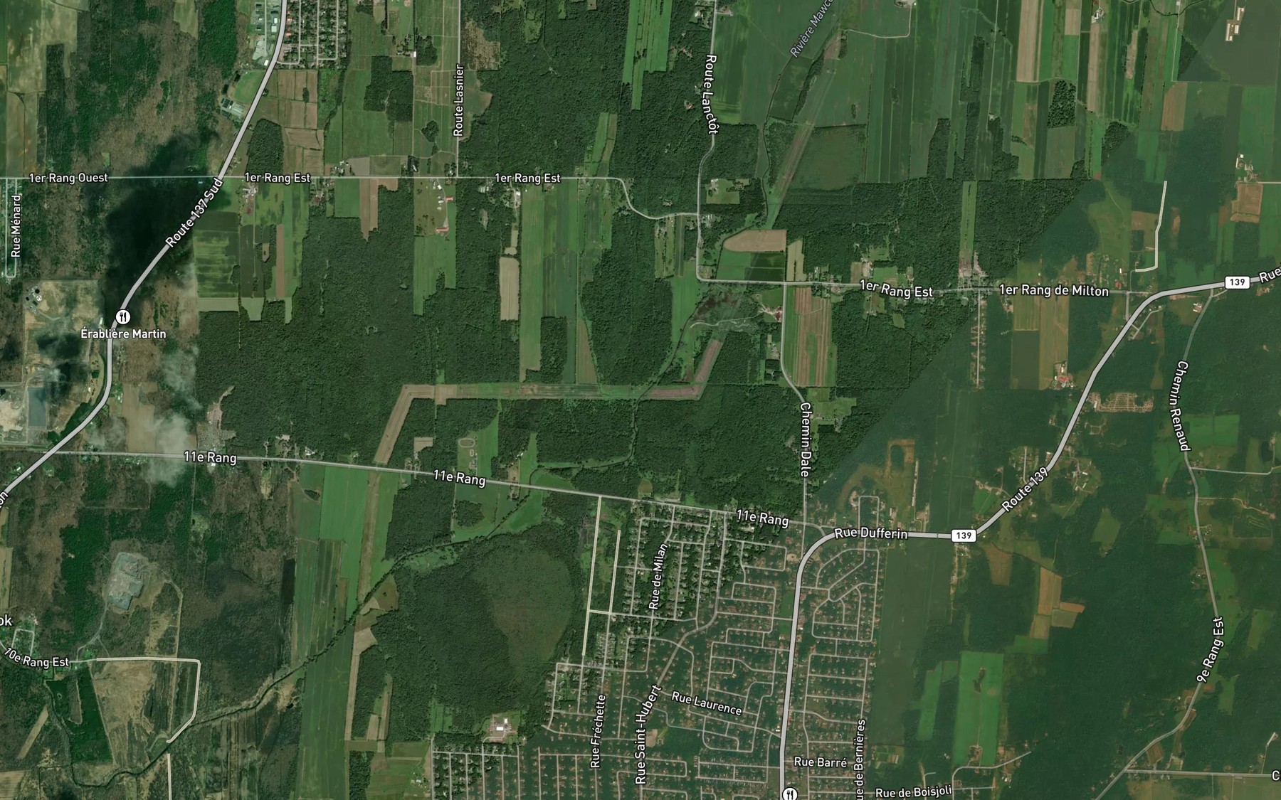 Satellite map of the Cours d'eau Blanchette-Brunelle