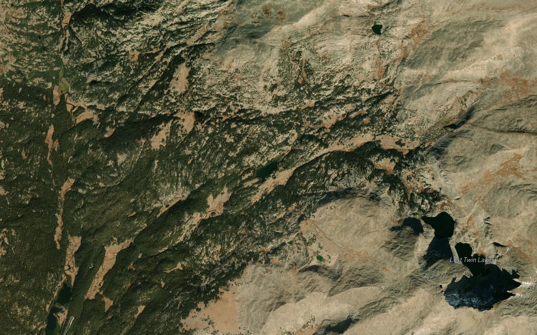 Satellite map of the Mirror Lake