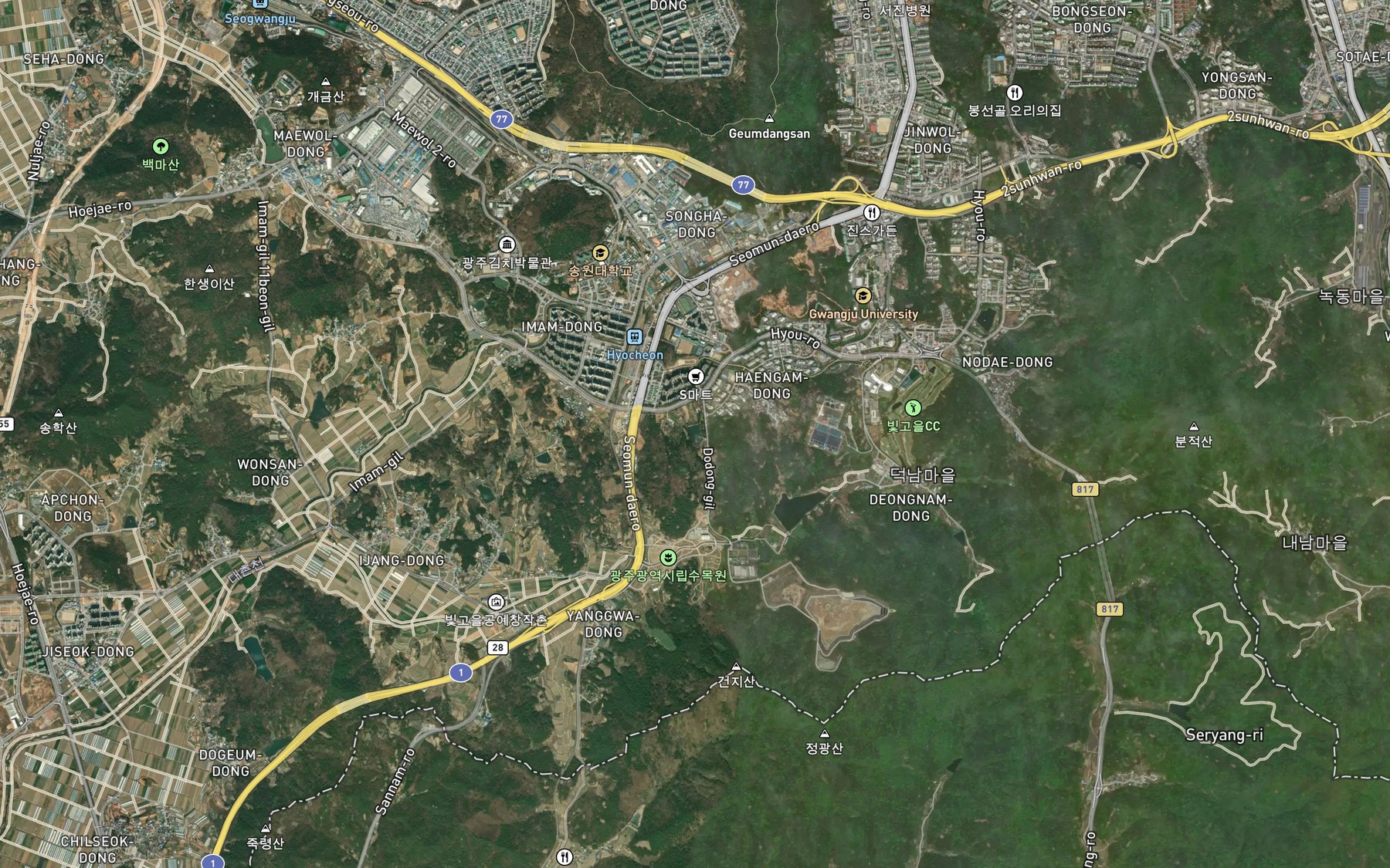 Satellite map of the Dodongje