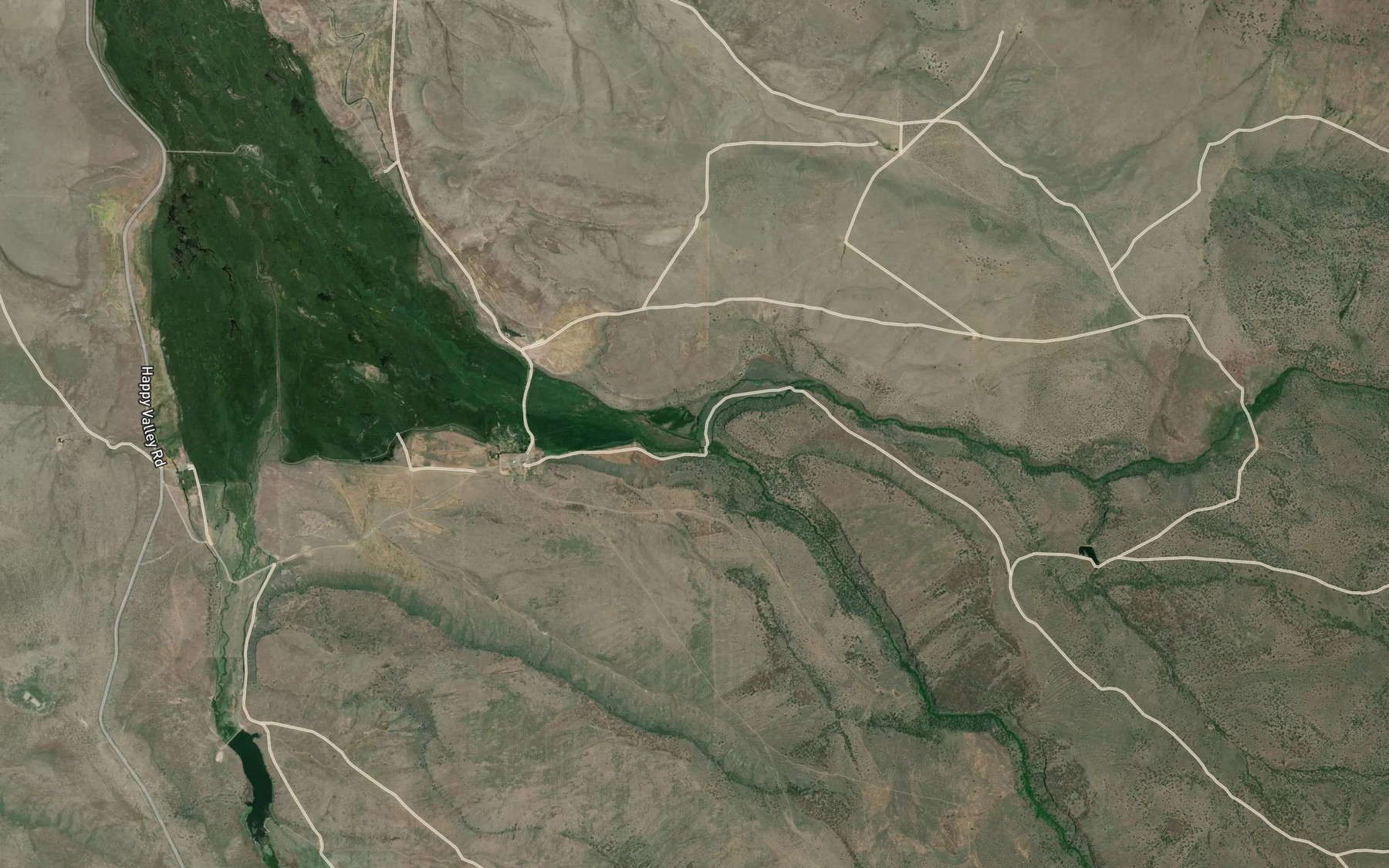 Satellite map of the Paul Creek