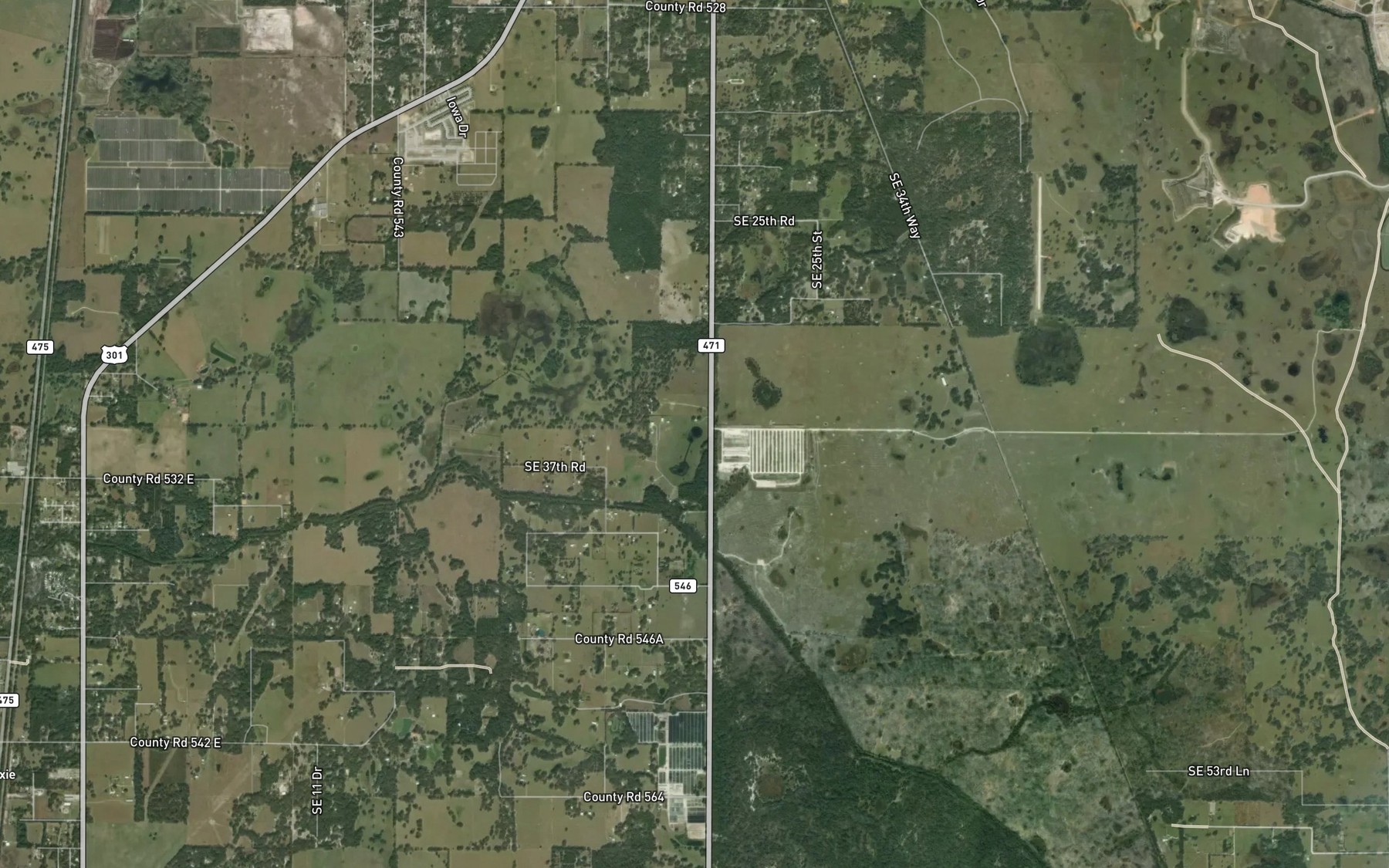 Satellite map of the Ellis Lake
