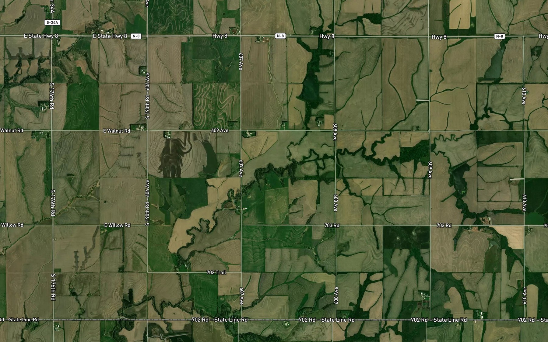 Satellite map of the Mission Creek