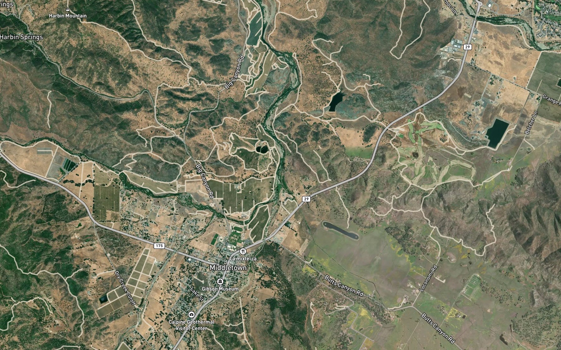 Satellite map of the Saint Helena Creek