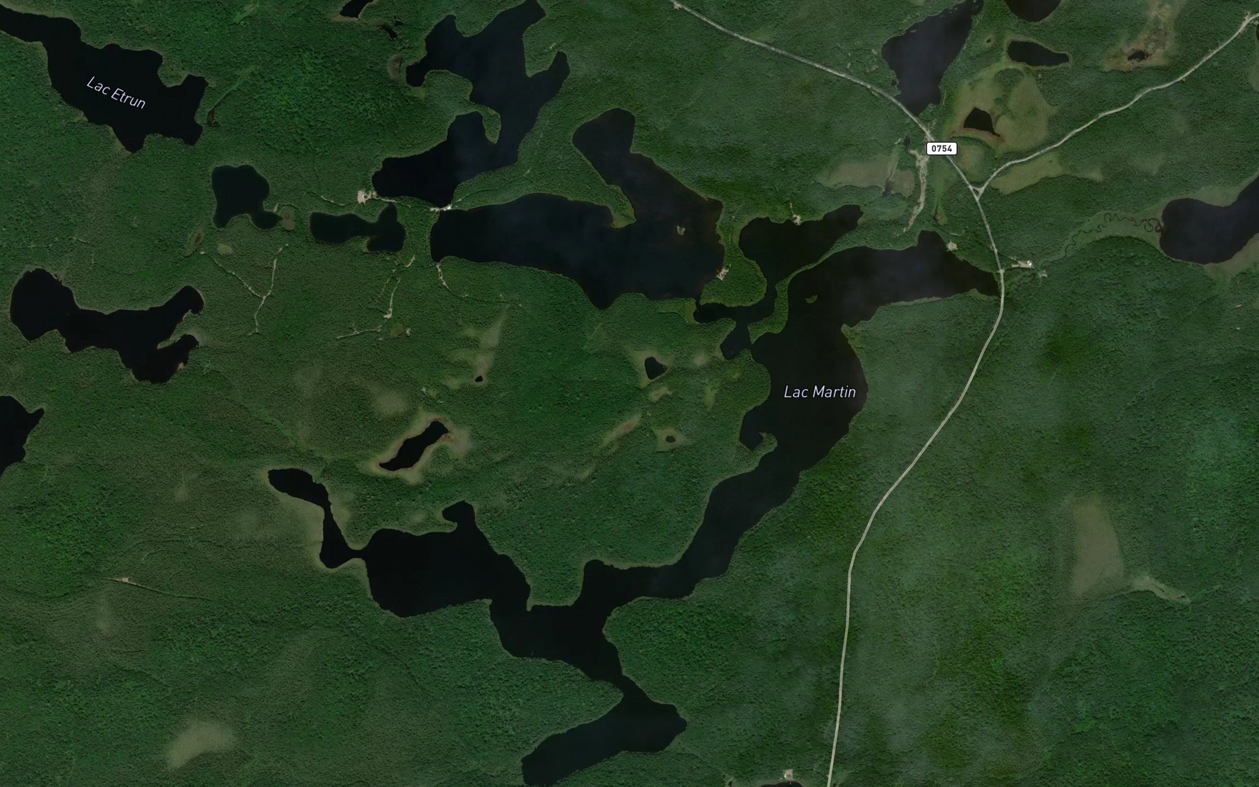 Satellite map of the Lac Martin