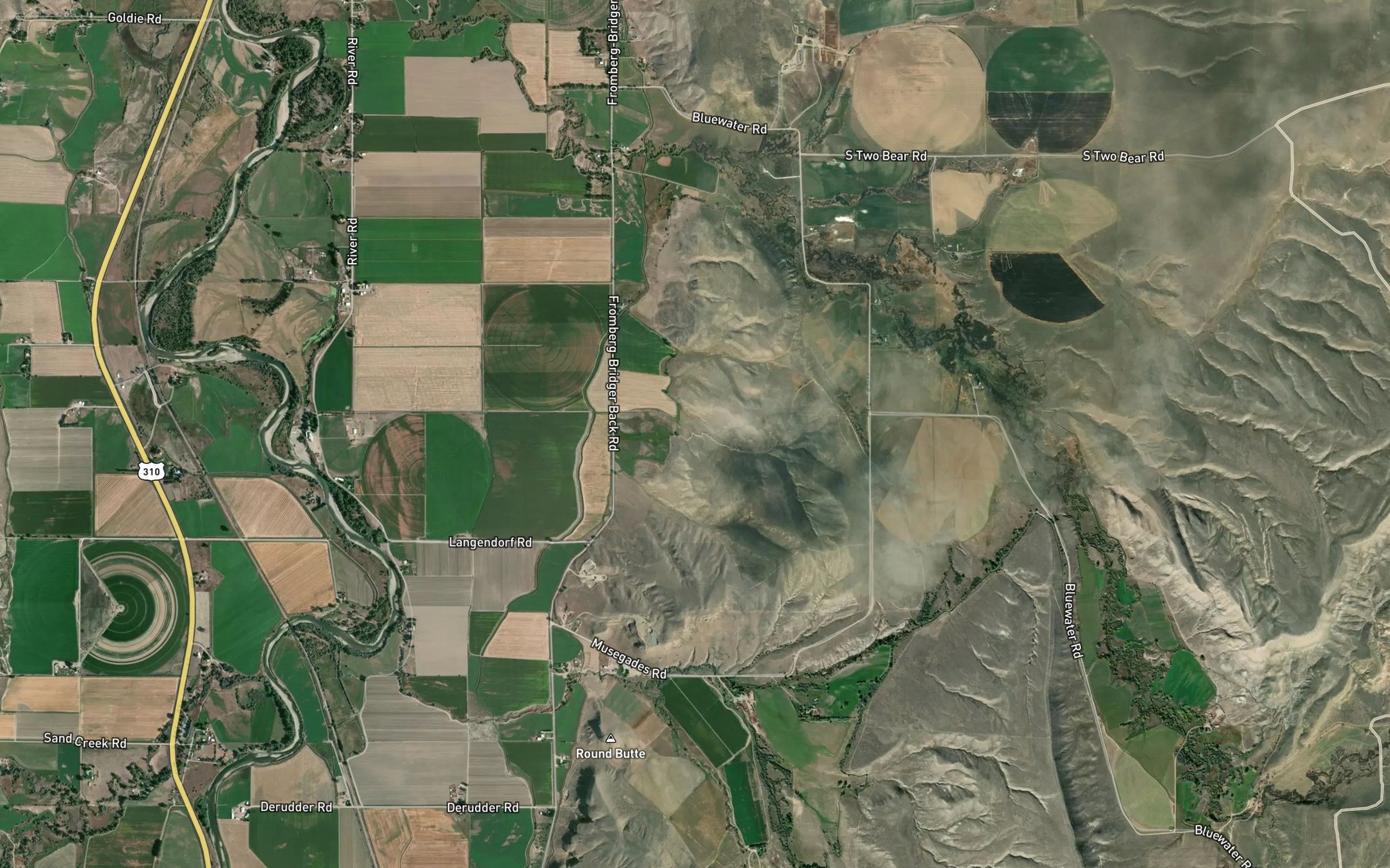 Satellite map of the Charles Miller Ditch