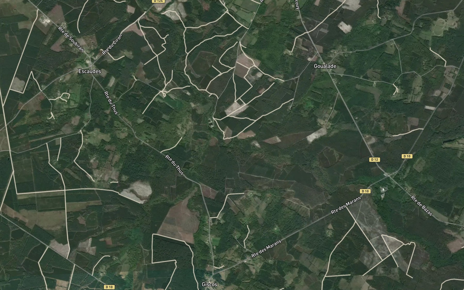 Satellite map of the Ruisseau de Goualade
