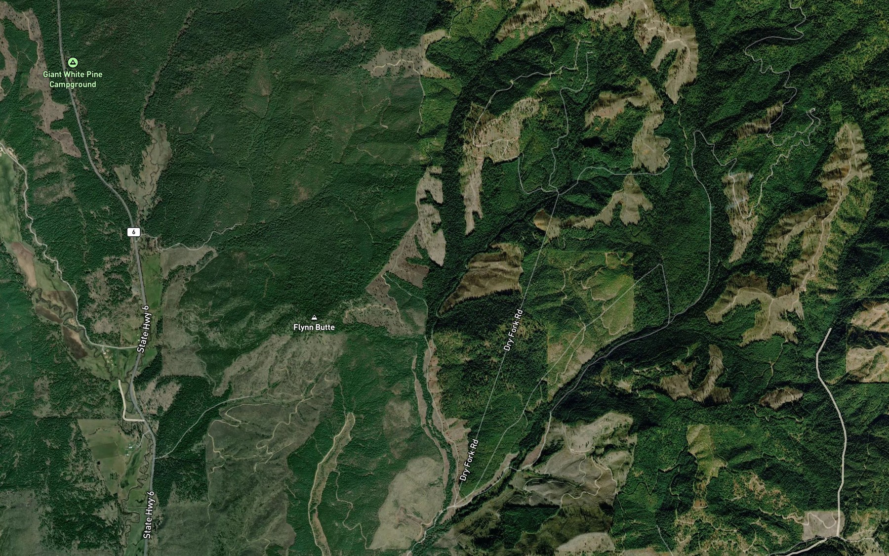 Satellite map of the Kywa Creek