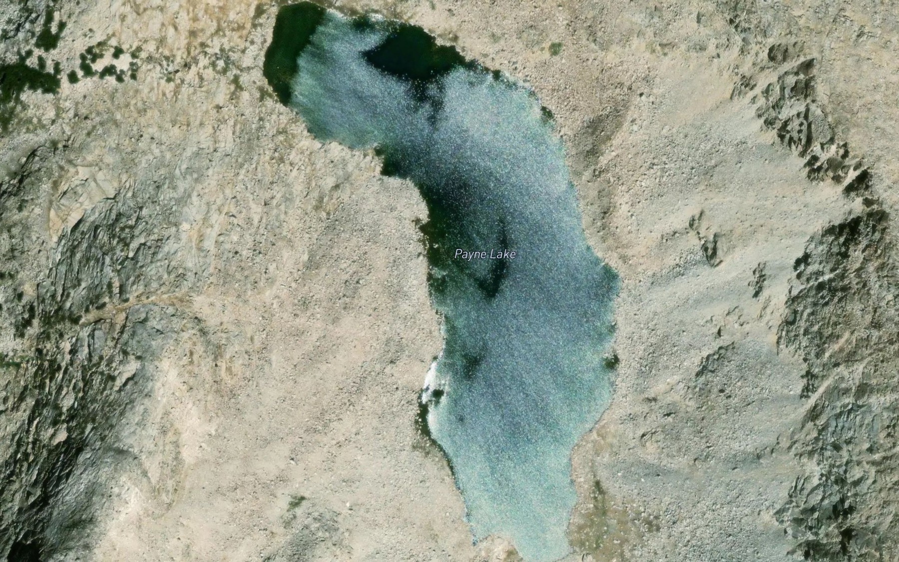 Satellite map of the Payne Lake