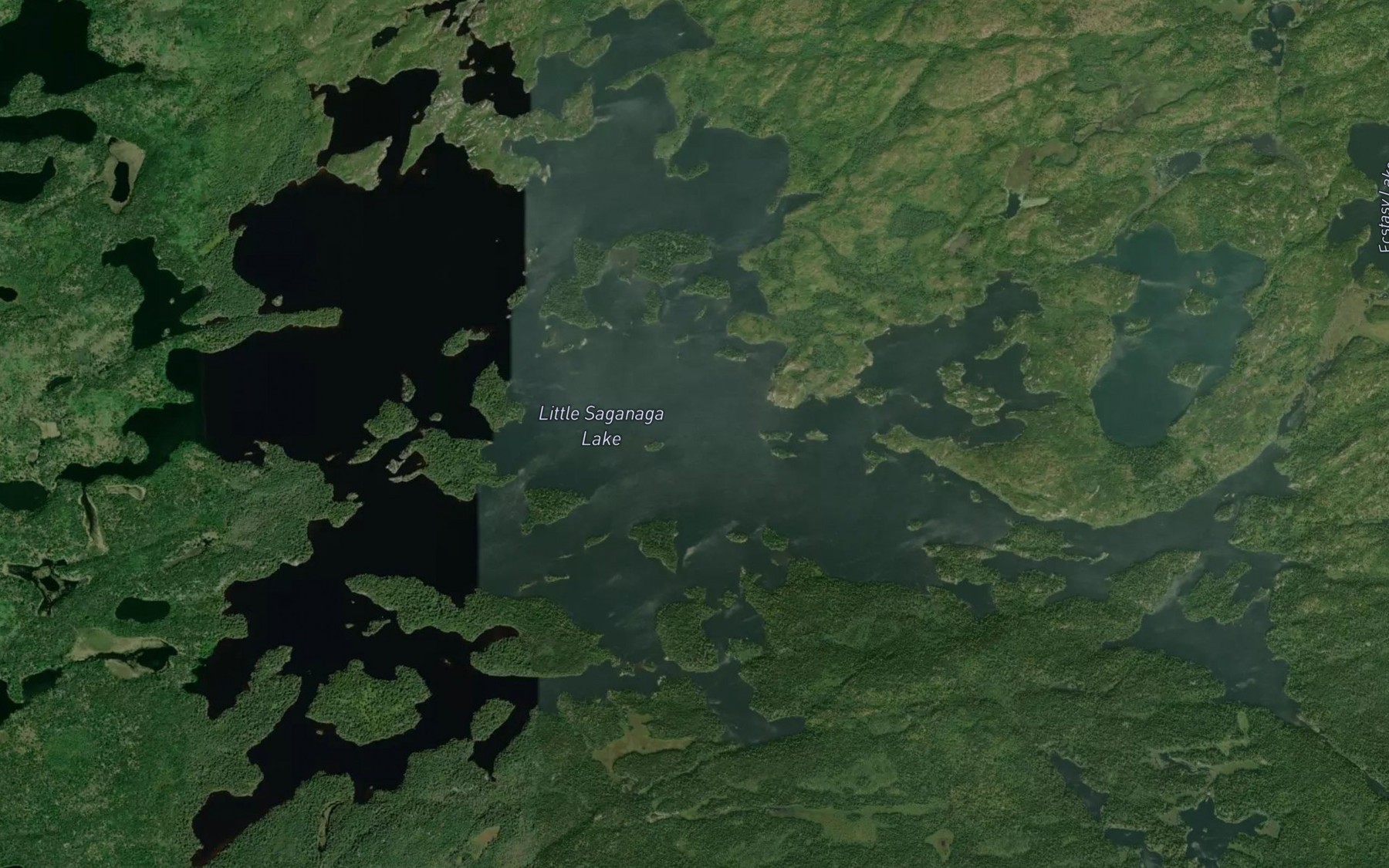 Satellite map of the Little Saganaga Lake