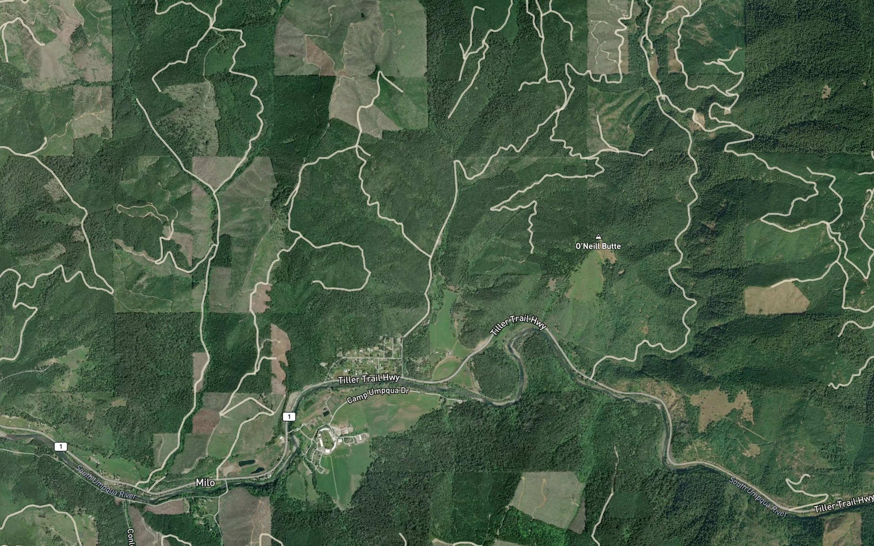 Satellite map of the Canyon Creek