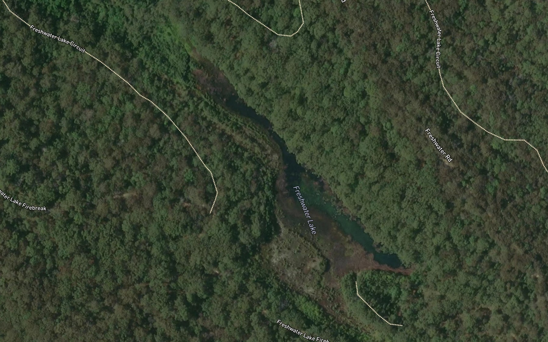 Satellite map of the Freshwater Lake