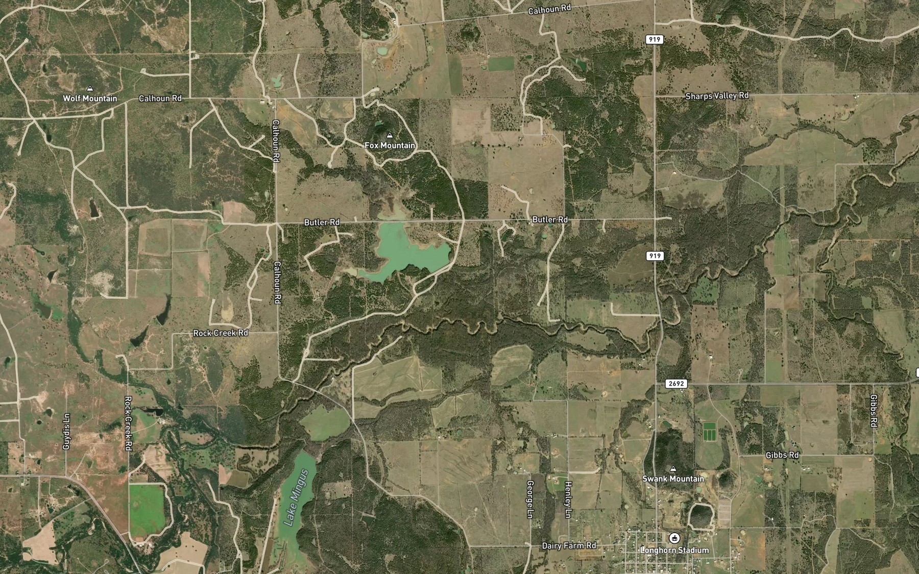 Satellite map of the Panther Creek