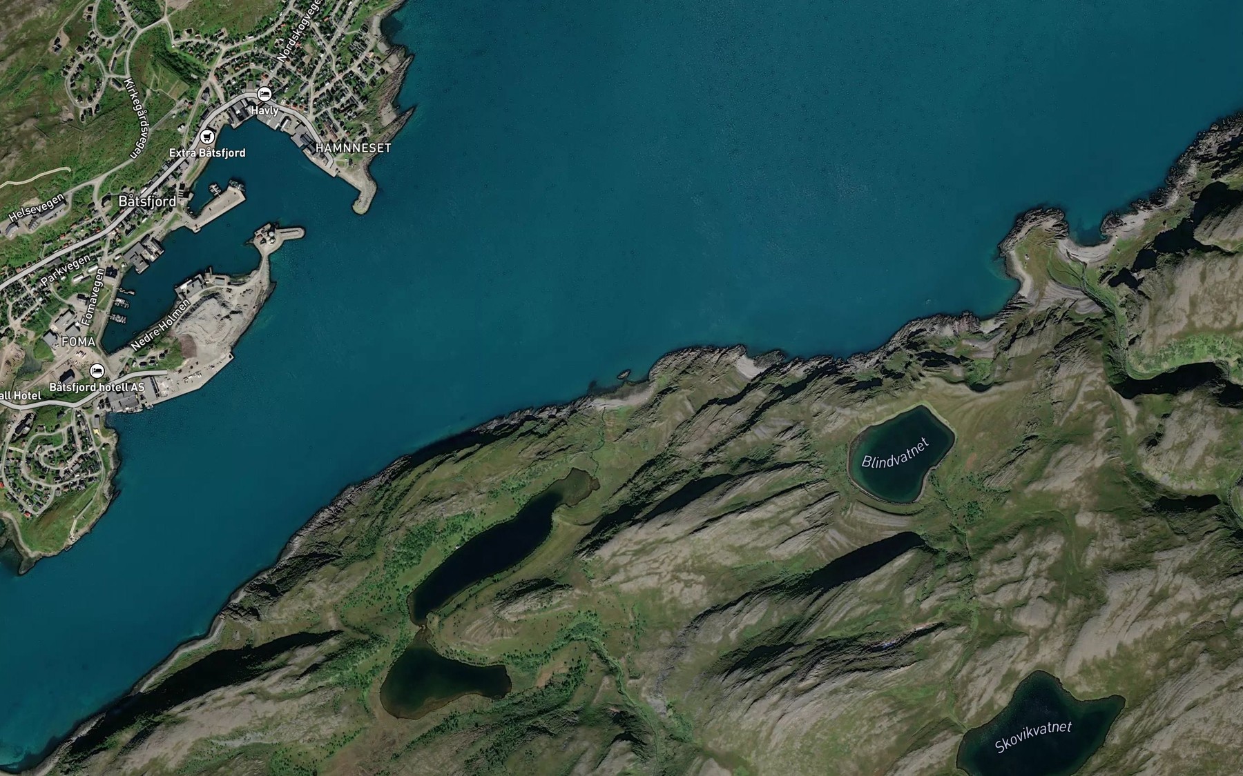 Satellite map of the Eikebergvika