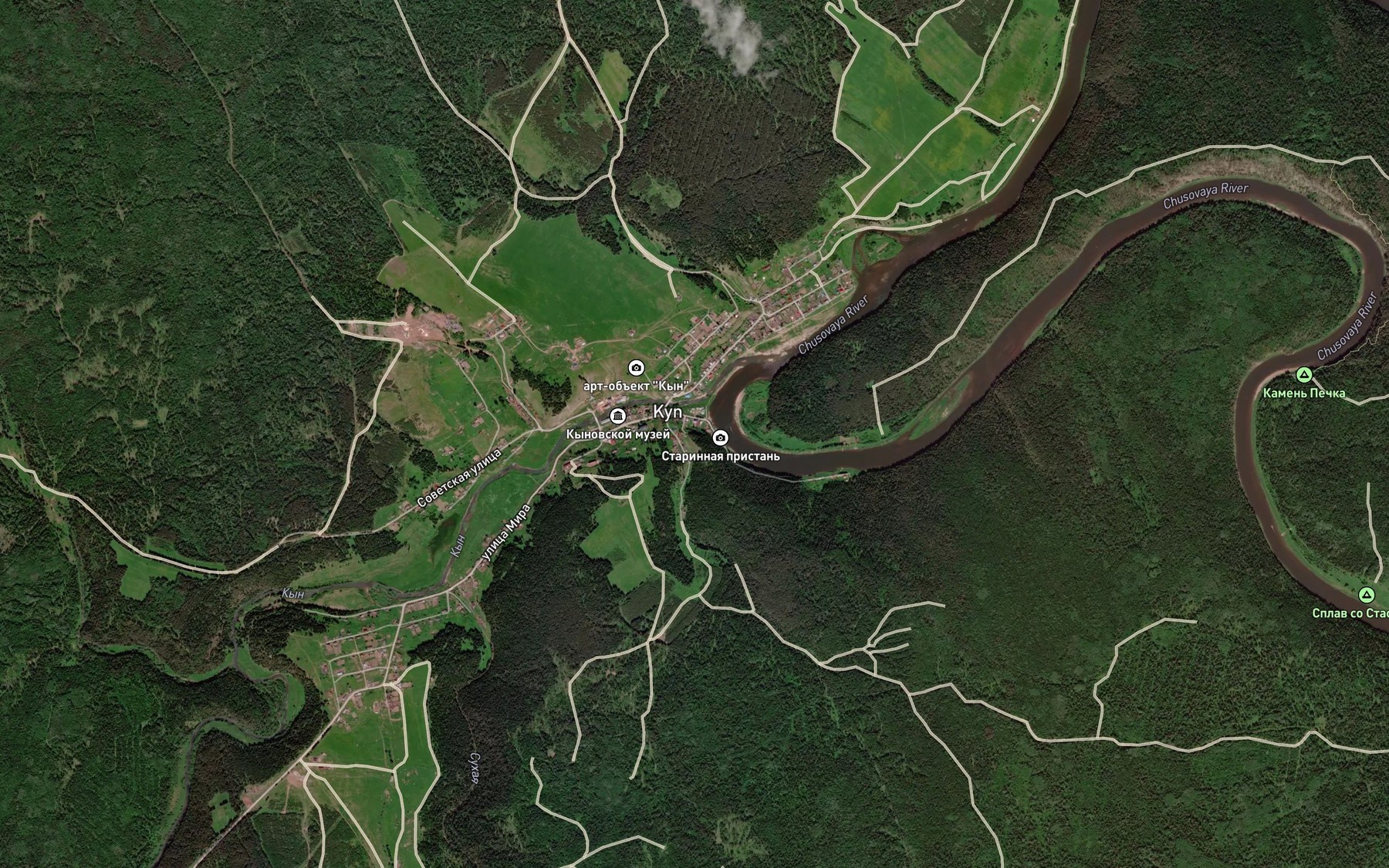 Satellite map of the Kyn