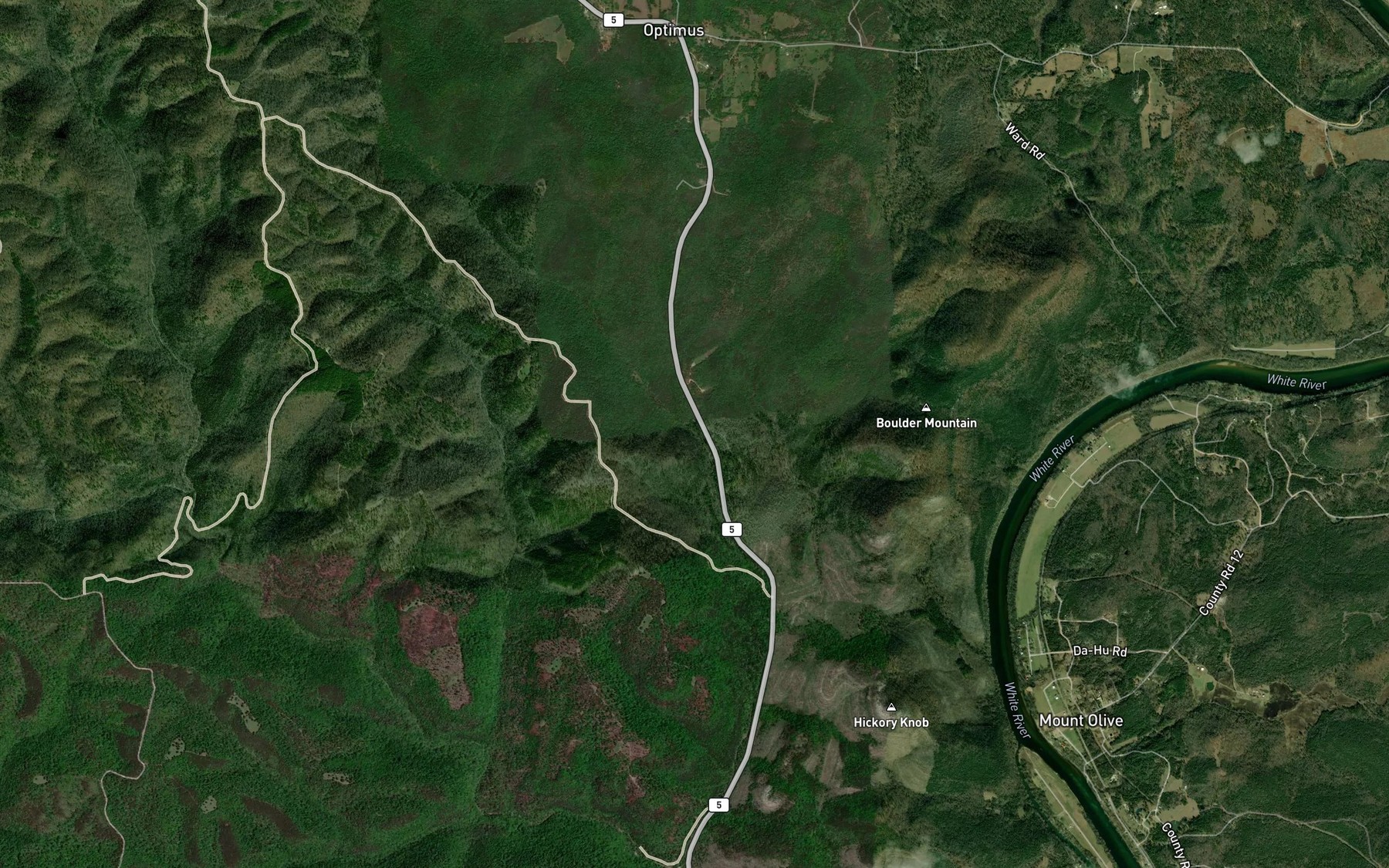 Satellite map of the Bearhead Branch