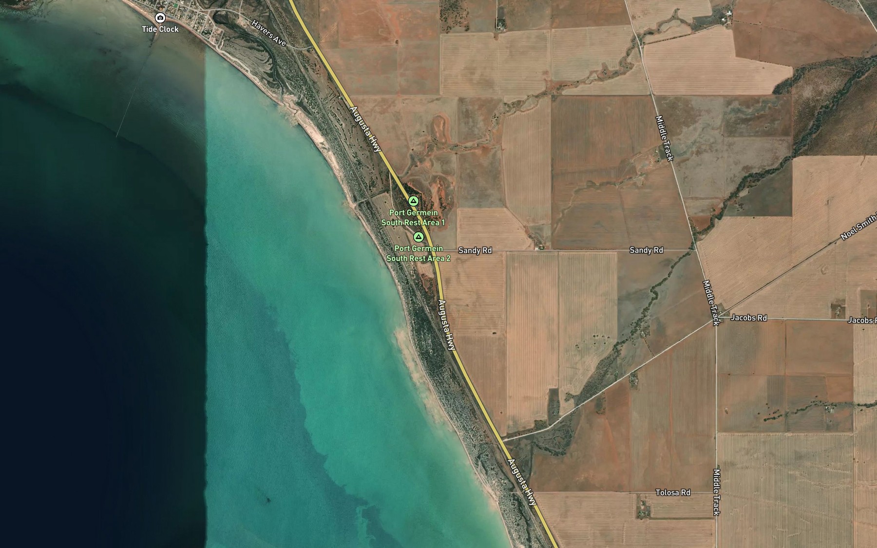 Satellite map of the Red Creek