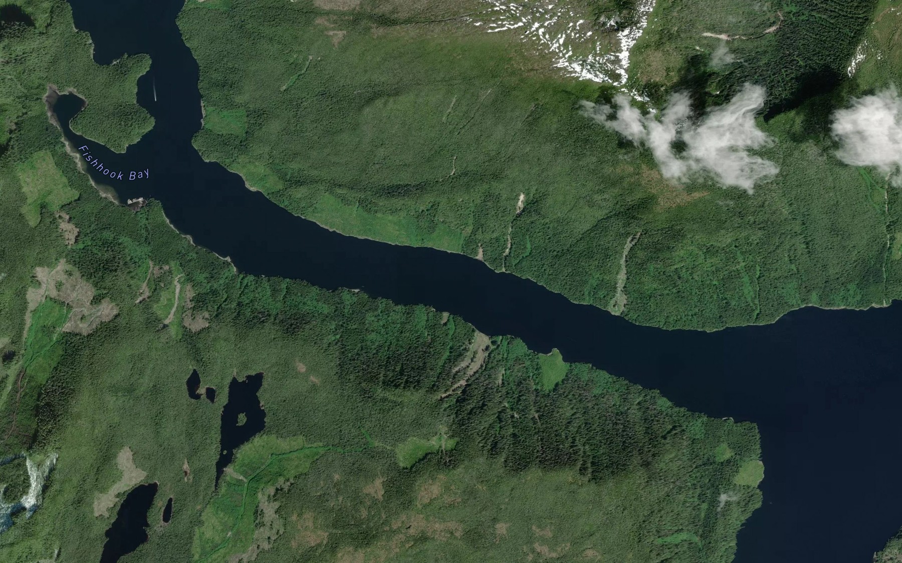 Satellite map of the Draney Inlet
