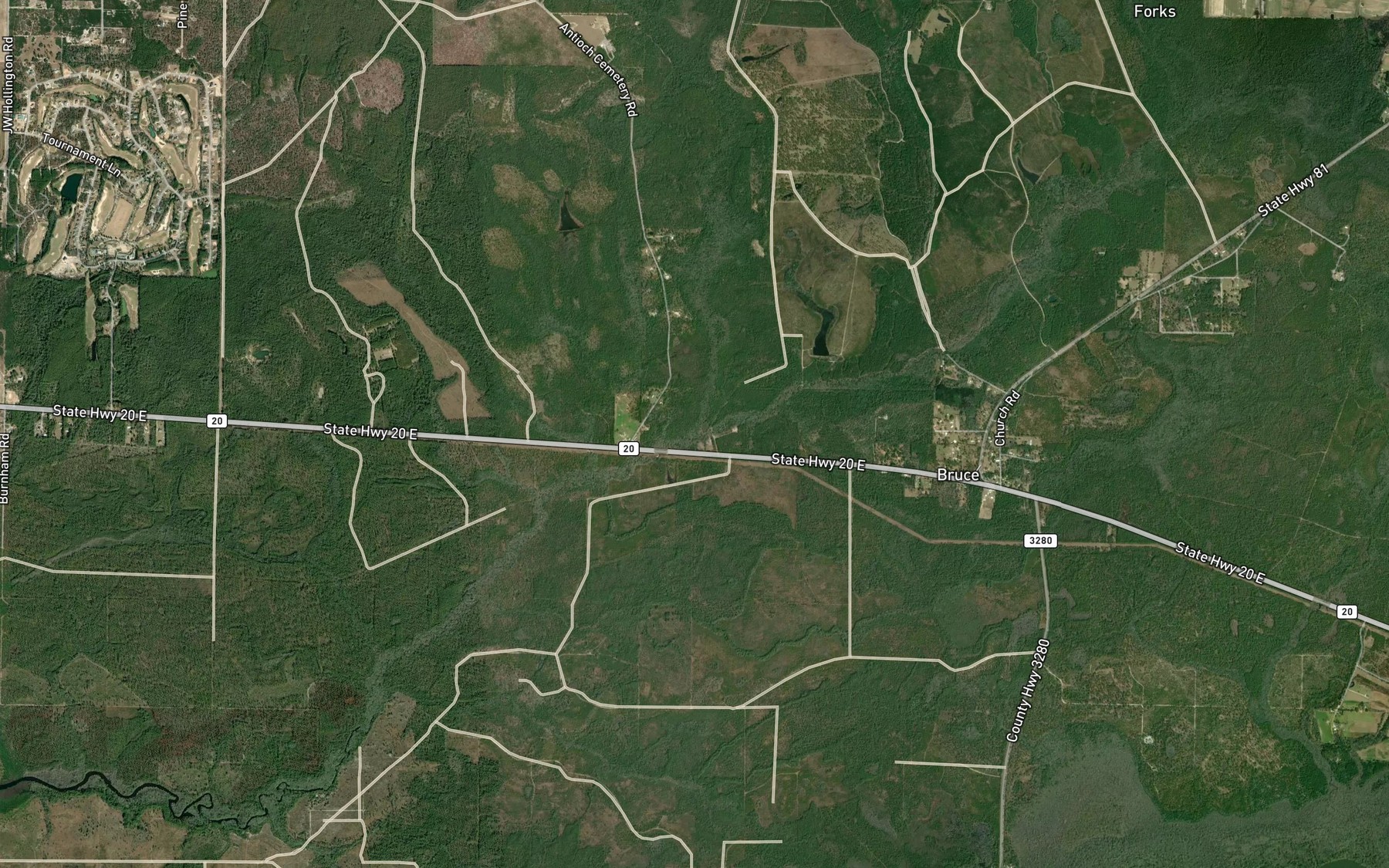 Satellite map of the Little Black Creek