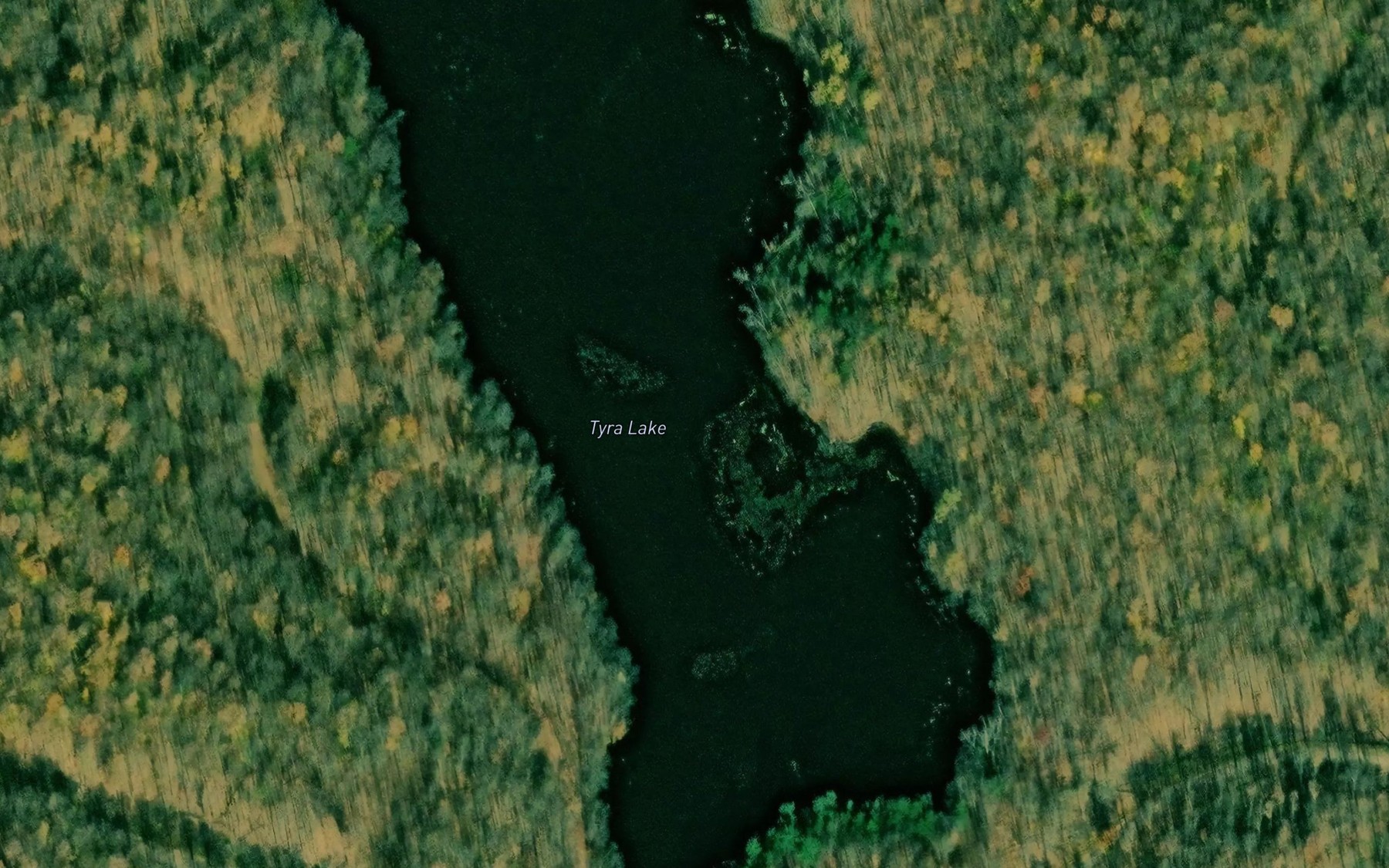 Satellite map of the Tyra Lake