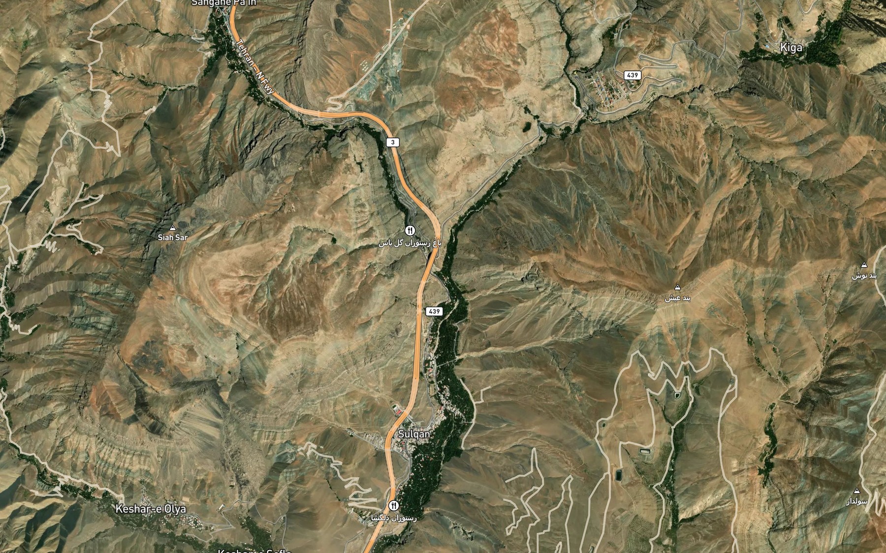 Satellite map of the Rudkhaneh-ye Sangan