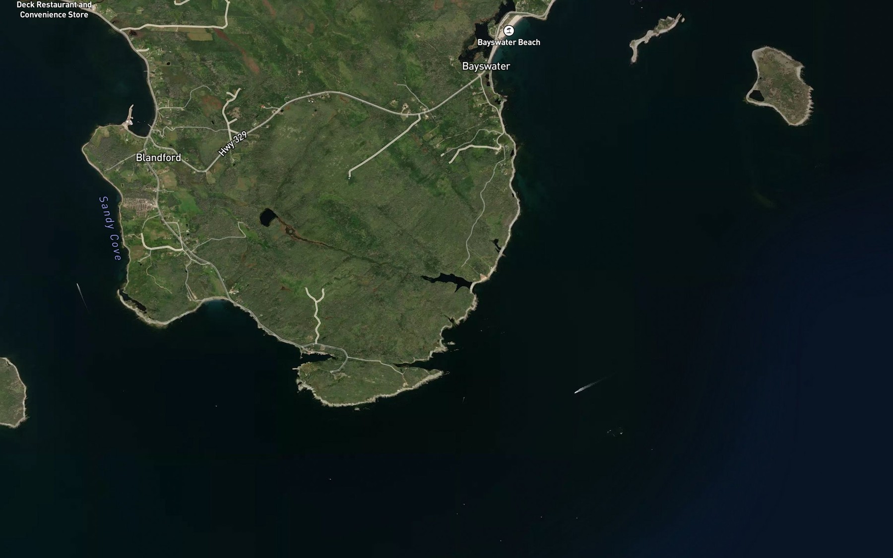 Satellite map of the Rileys Lake