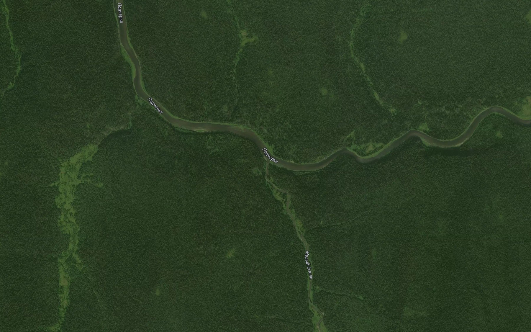 Satellite map of the Malaya Yemel'
