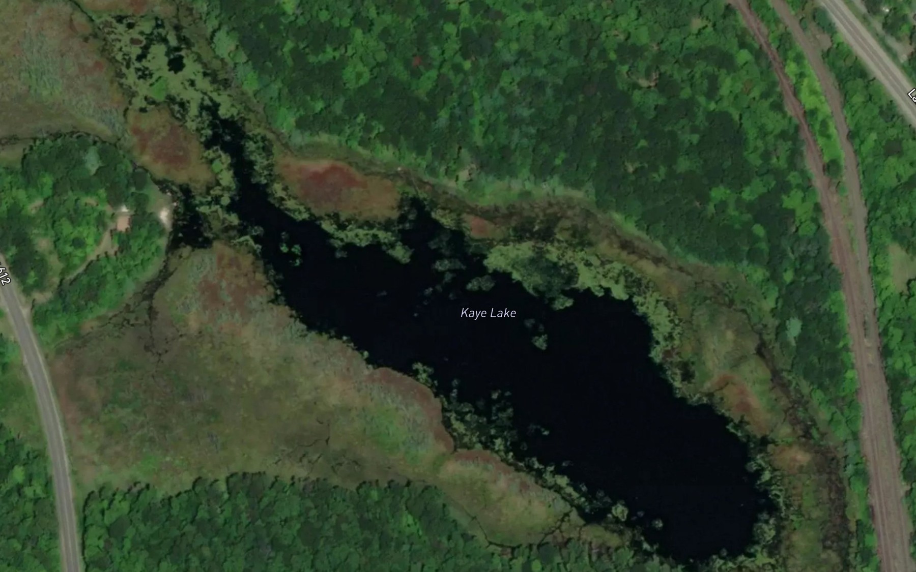 Satellite map of the Kaye Lake
