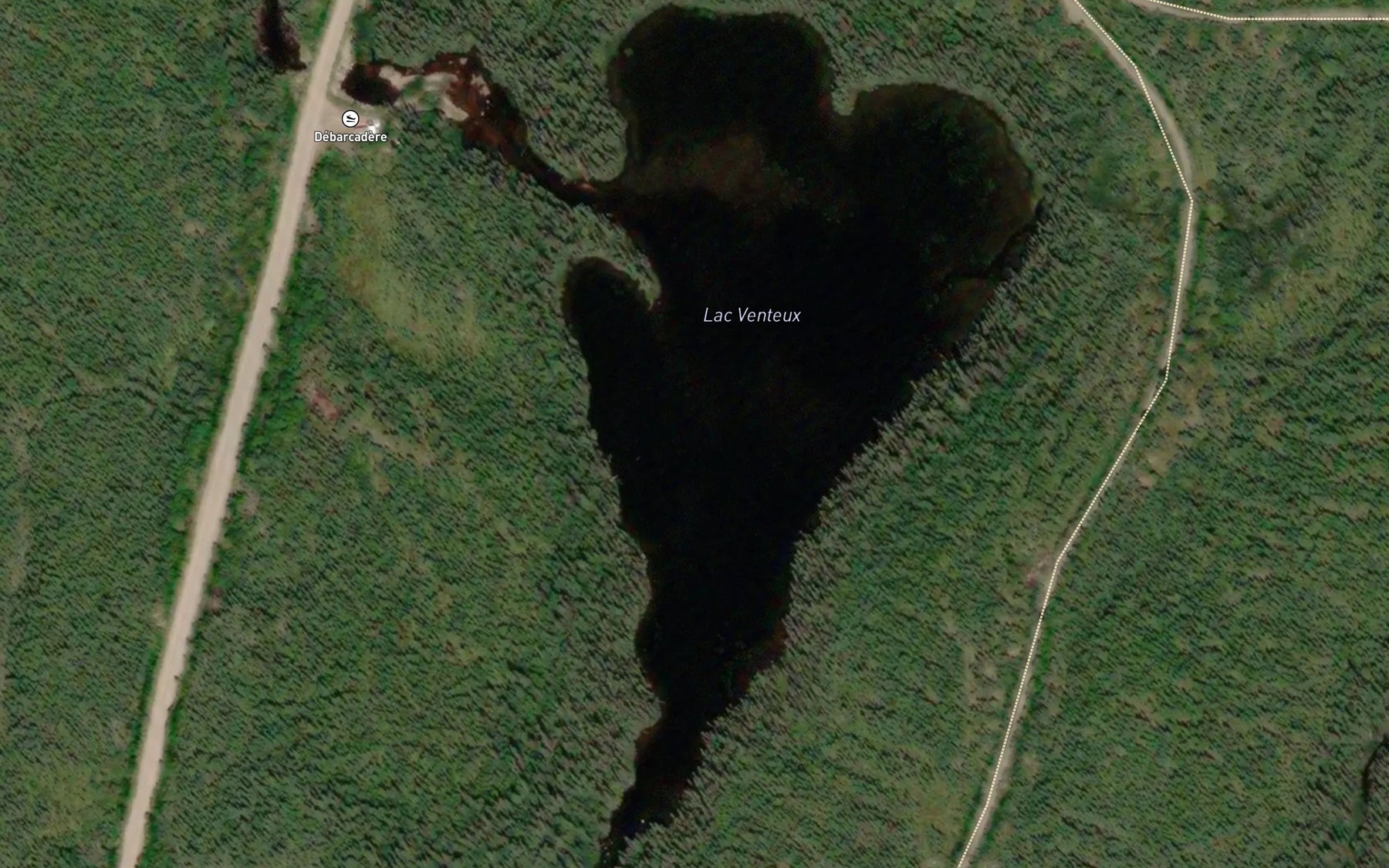 Satellite map of the Lac Venteux