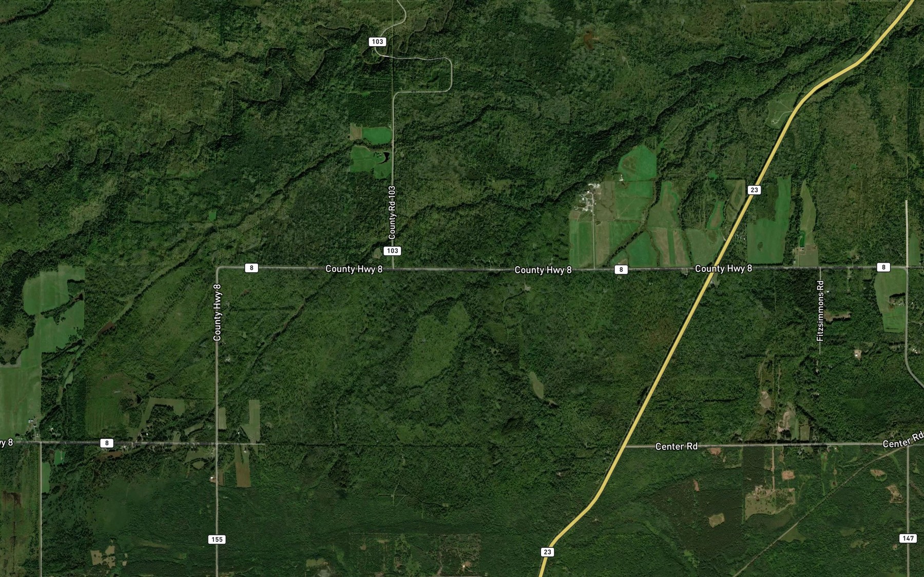 Satellite map of the Silver Creek