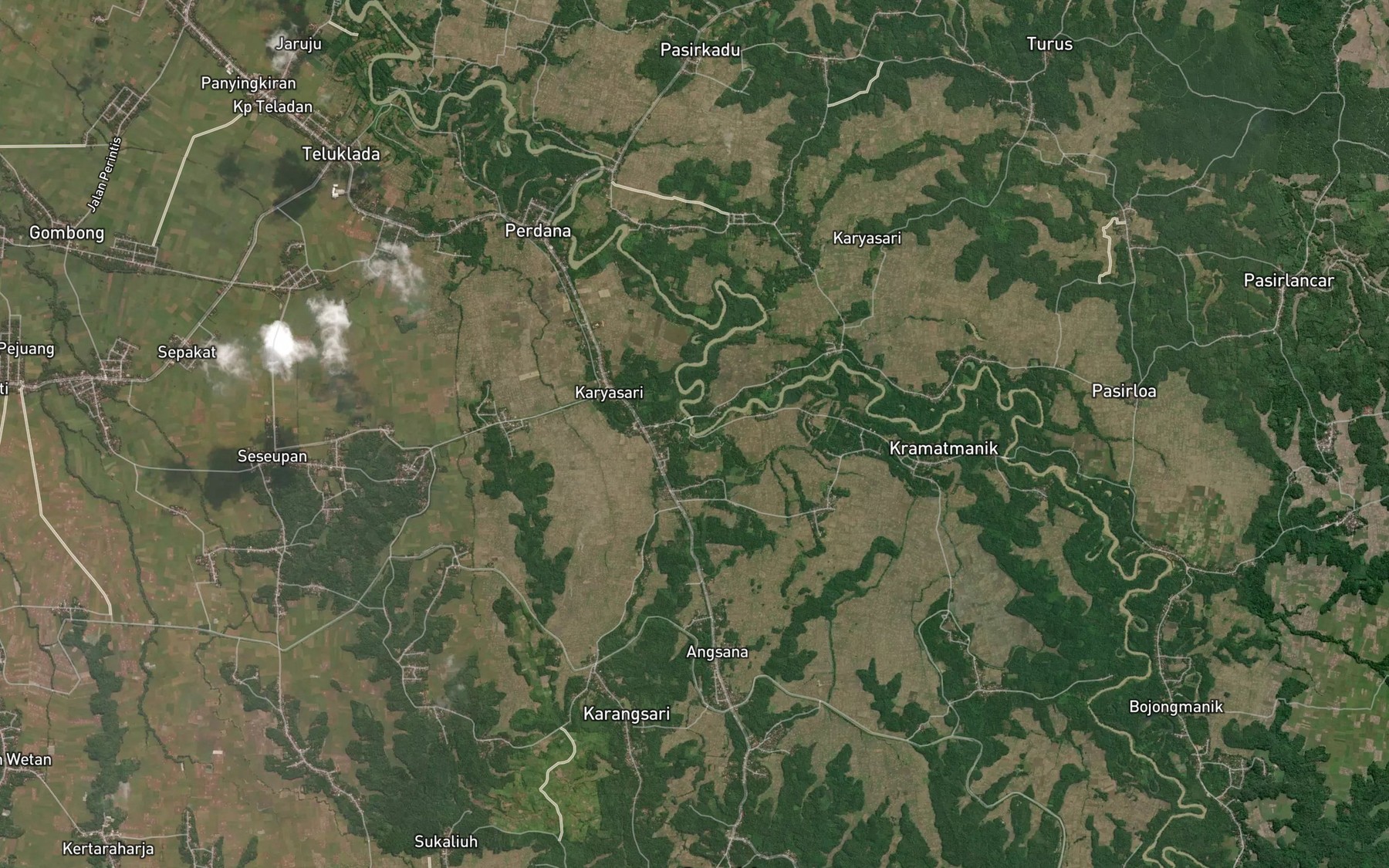 Satellite map of the Ci Hideung