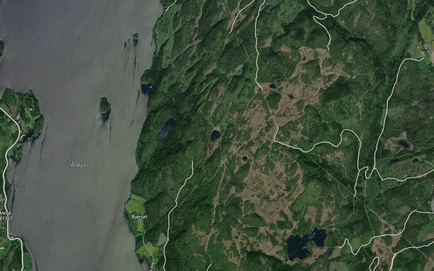 Satellite map of the Bjorsettjorna
