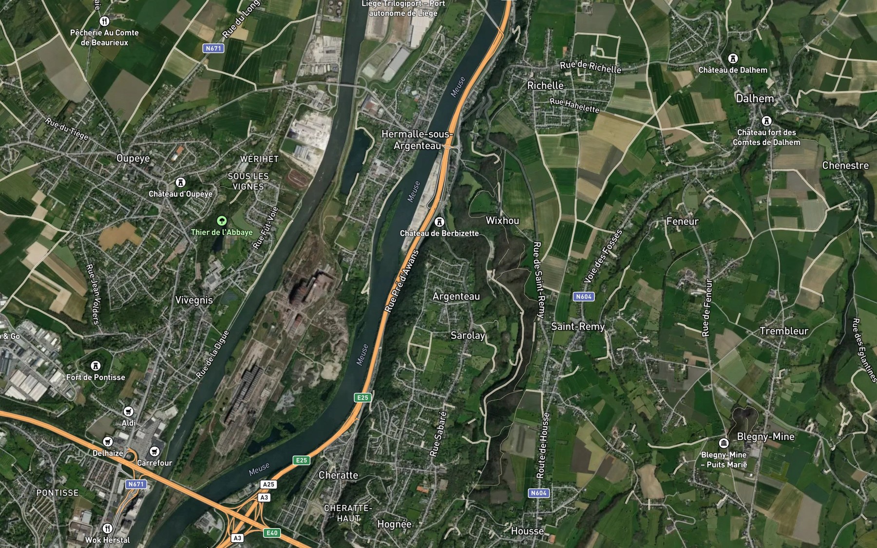 Satellite map of the Ruisseau de Sainte-Julienne