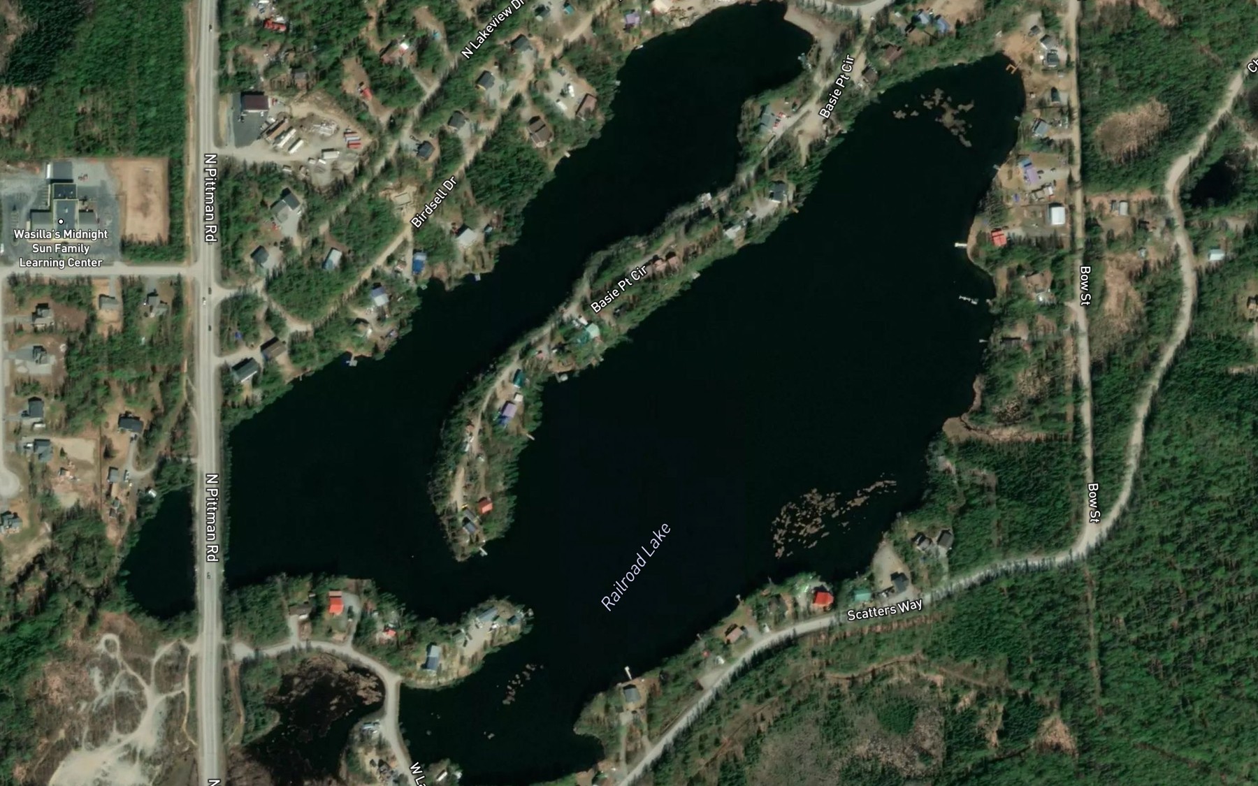 Satellite map of the Railroad Lake