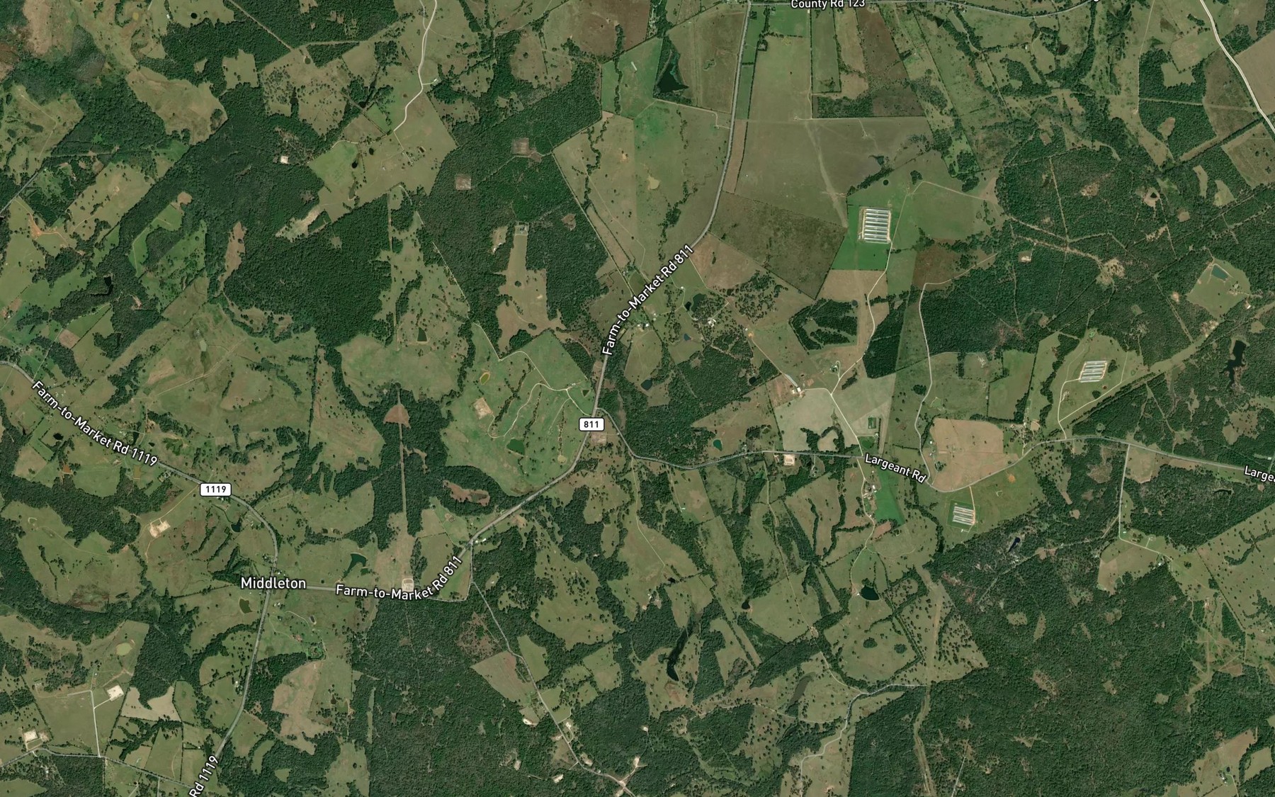 Satellite map of the Flat Branch