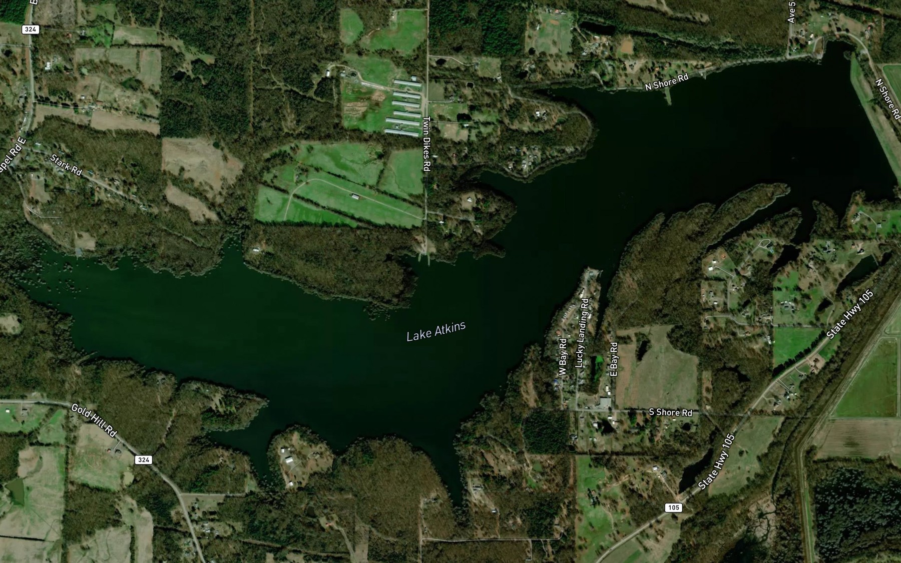 Satellite map of the Lake Atkins