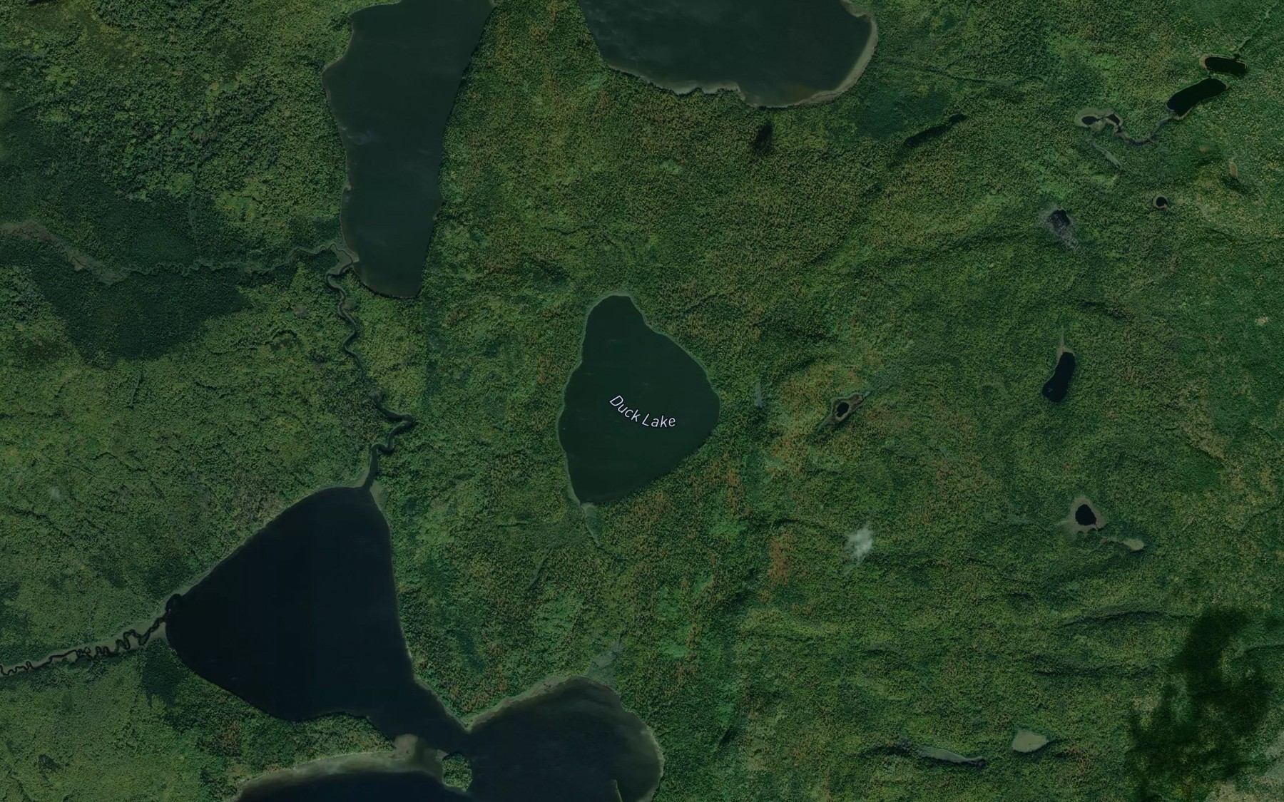 Satellite map of the Duck Lake
