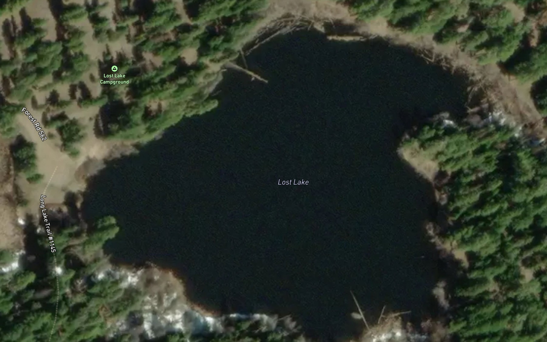 Satellite map of the Lost Lake