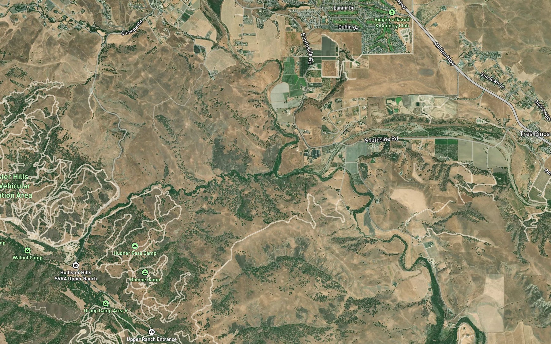 Satellite map of the Bird Creek