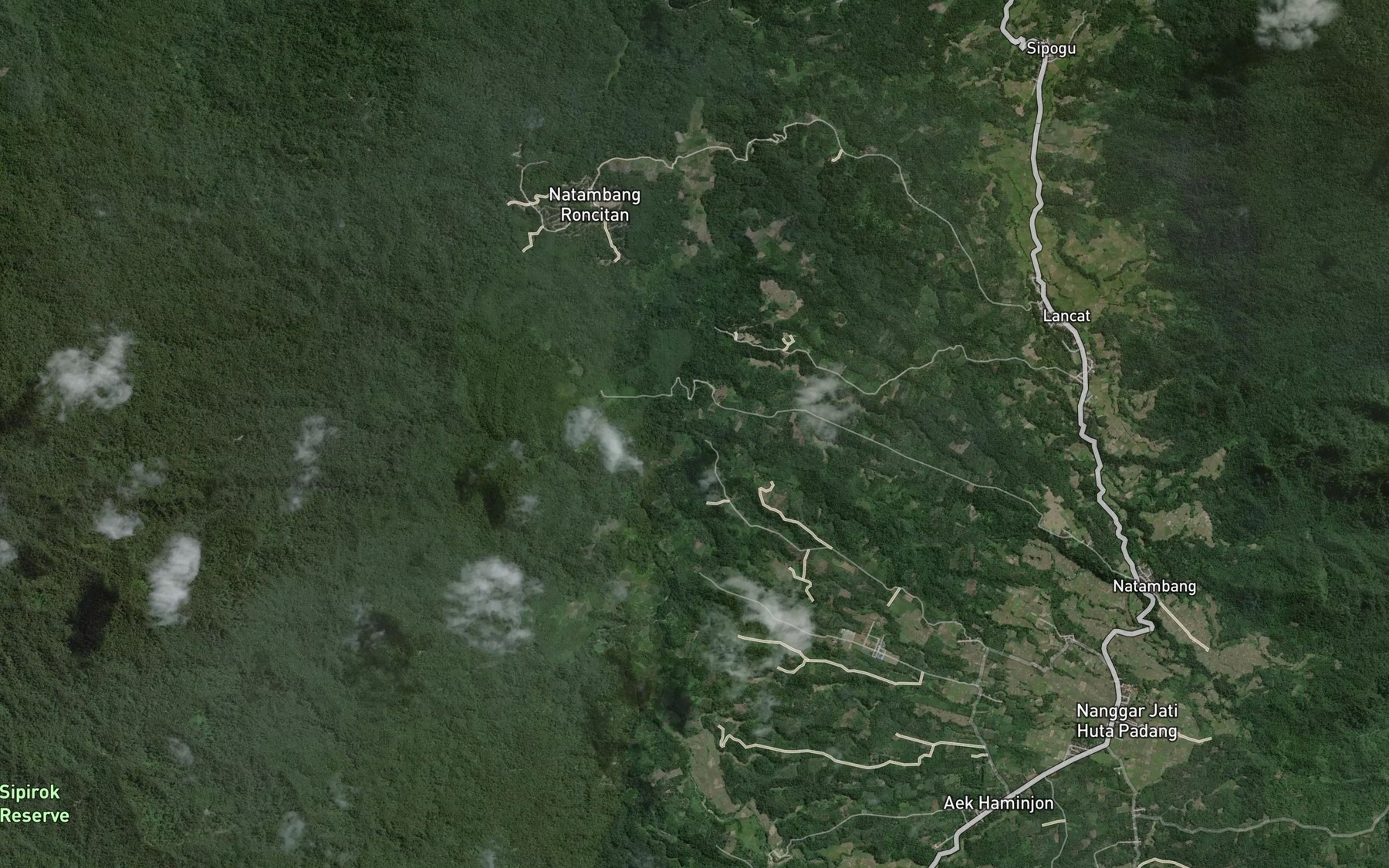 Satellite map of the Aek Sila